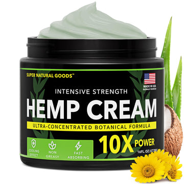 Super Natural Goods Hemp Cream with Hemp Oil, Turmeric, Arnica & Menthol – Botanical Cream with a Cooling Sensation for Localized Application (16oz) Super Natural Goods Au supplements