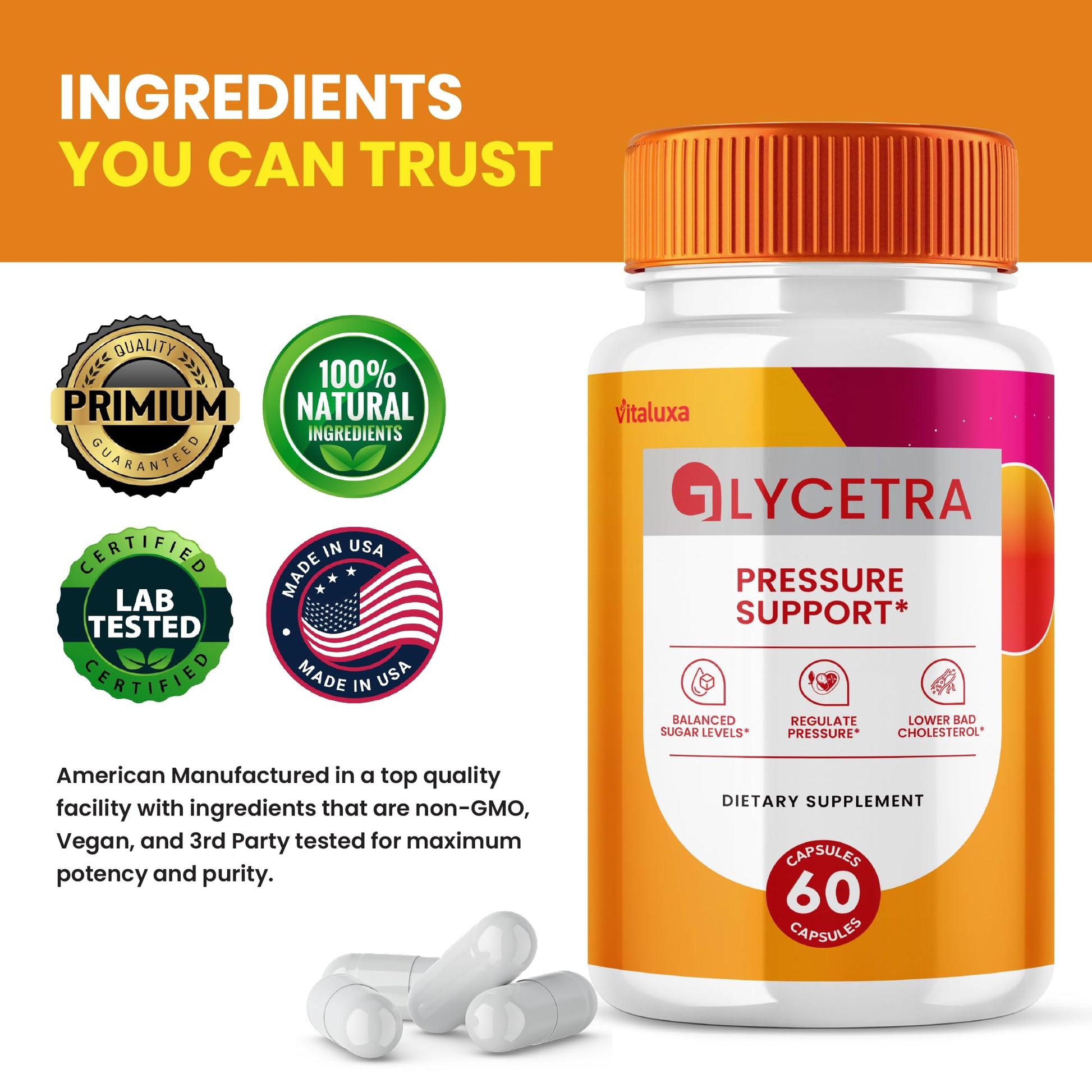 (2 Pack) Glycetra Capsules, Glycetra Blood Support Supplement Advanced Formula Premium Blend All Natural Balance Flow, Glicetra Pills Maximum Strength Glycogen Support Health Wellness Review (120 Ct) Vitaluxa Au supplements