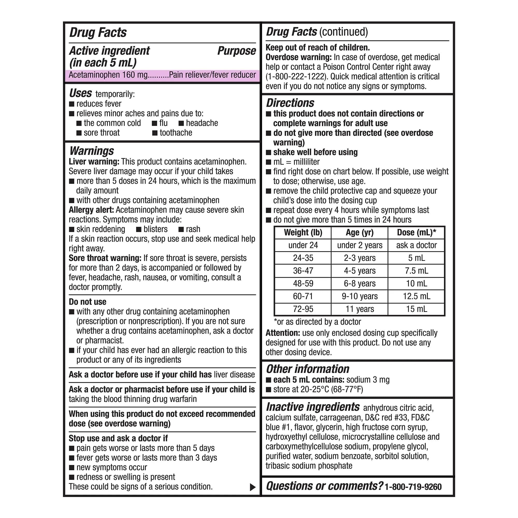 GoodSense Children's Pain and Fever, Acetaminophen 160 mg per 5 mL Oral Suspension, Grape Flavor, 8 FL OZ GoodSense Au supplements