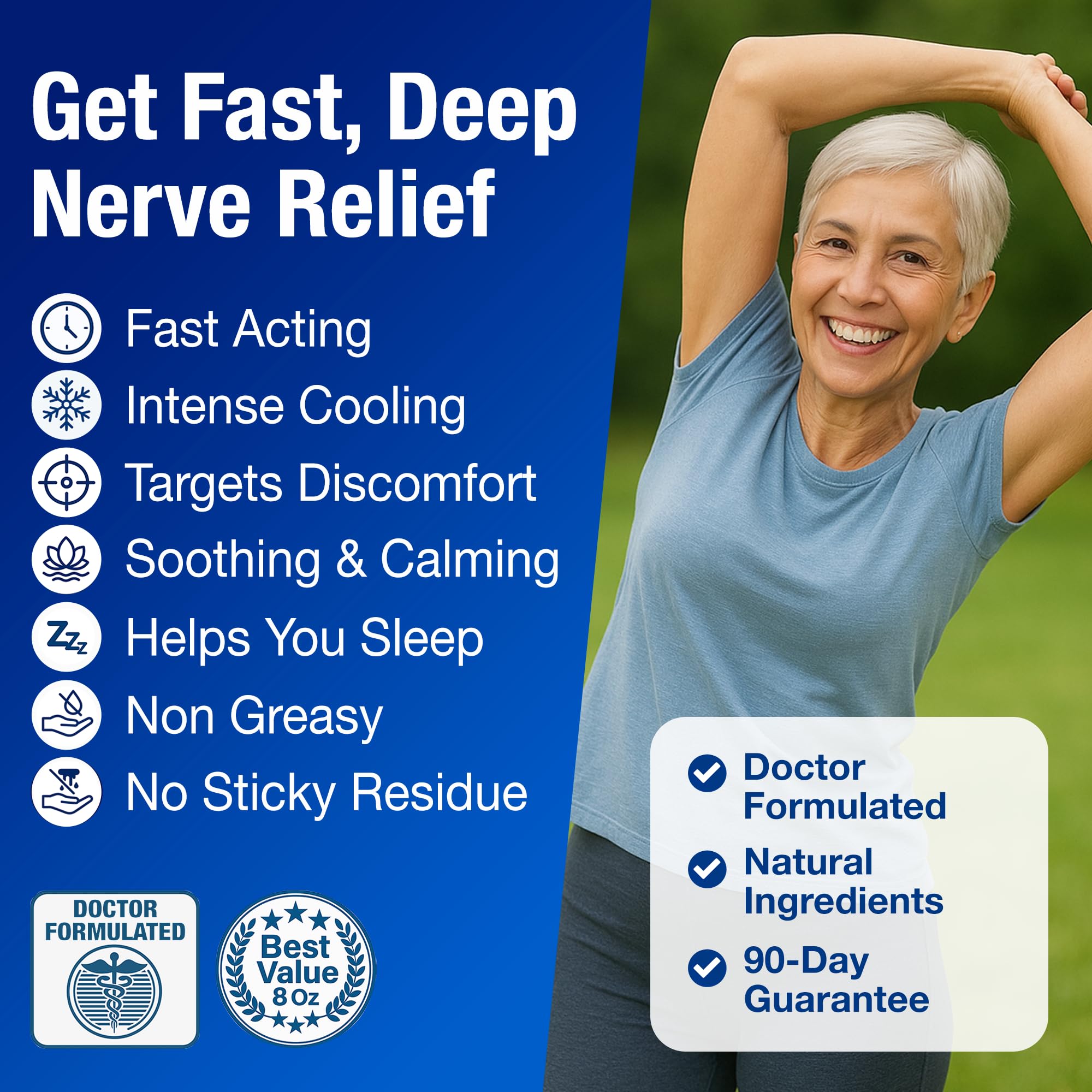 Neuropathy Nerve Relief Cream – Extra Large 8 oz – Maximum Strength for Feet Hands Legs Toes Back – Natural Ingredients Arnica Aloe Vera MSM Vitamins – Fast-Acting Soothing Relief – Super Value 8 oz Nuturna Au supplements