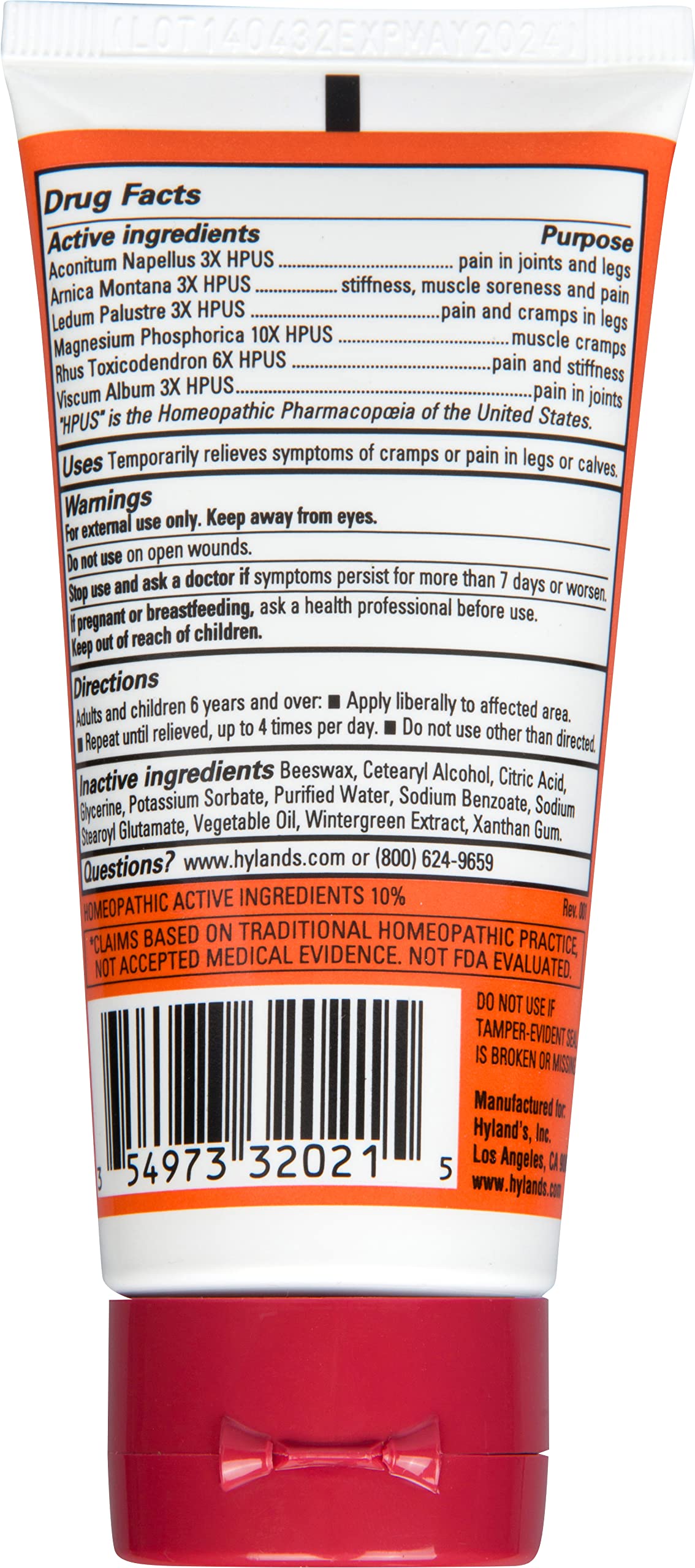 Hyland's Leg Cramps Ointment, Arnica Gel Leg Cramp Relief, 2.5 oz (Pack of 3) Hyland's Au supplements