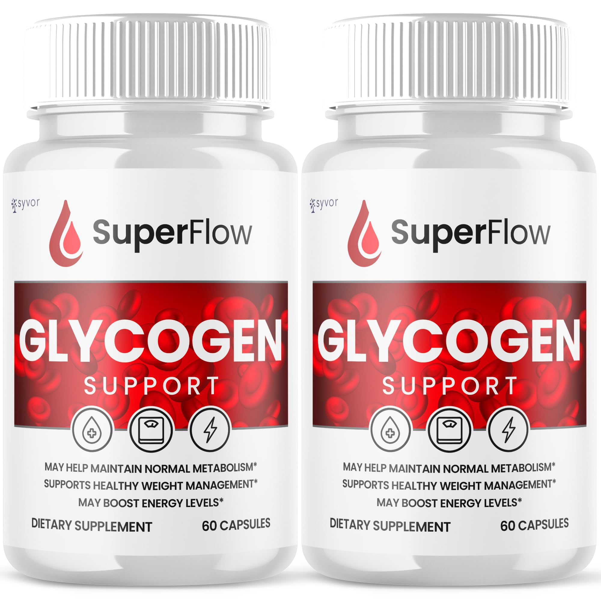 (2 Pack) Super Flow Glycogen Support, Official SuperFlow Advanced Formula Glyco Optimizer Capsules, All Natural Super Flow Pills, Daily Wellness Supplement to Support Healthy Balance (120 Capsules) Syvor Au supplements