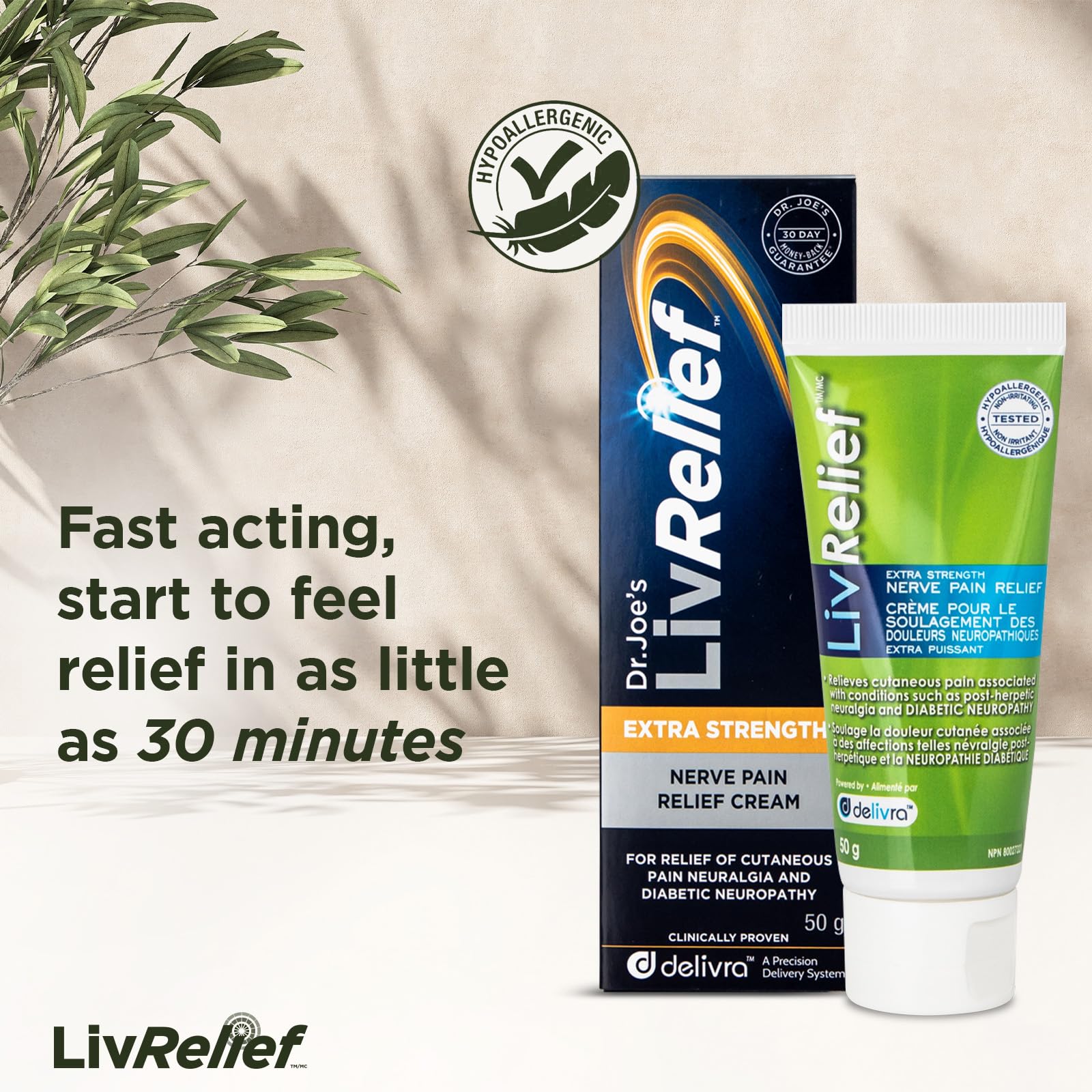 LivRelief Nerve Pain Relief Extra Strength - 50g LivRelief Au supplements