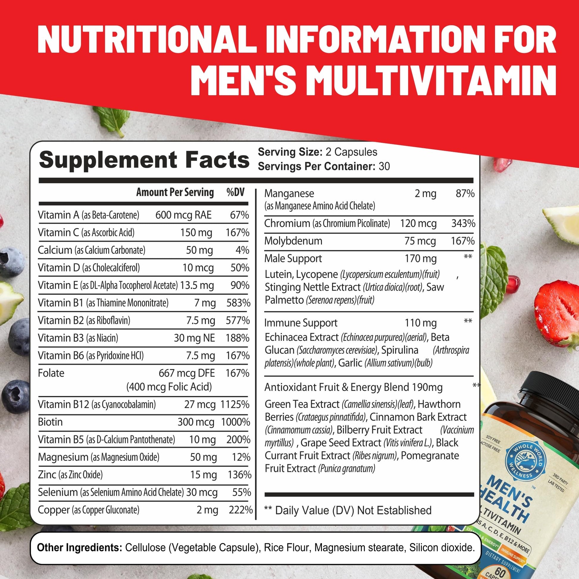 Womens Daily Multivitamins & Mens Daily Multivitamins Bundle (One Bottle Each) - Supports Holistic Wellness, Including Energy & Focus. Multivitamin & Multimineral Blend. Made in The USA. WHOLE WORLD WELLNESS Au supplements