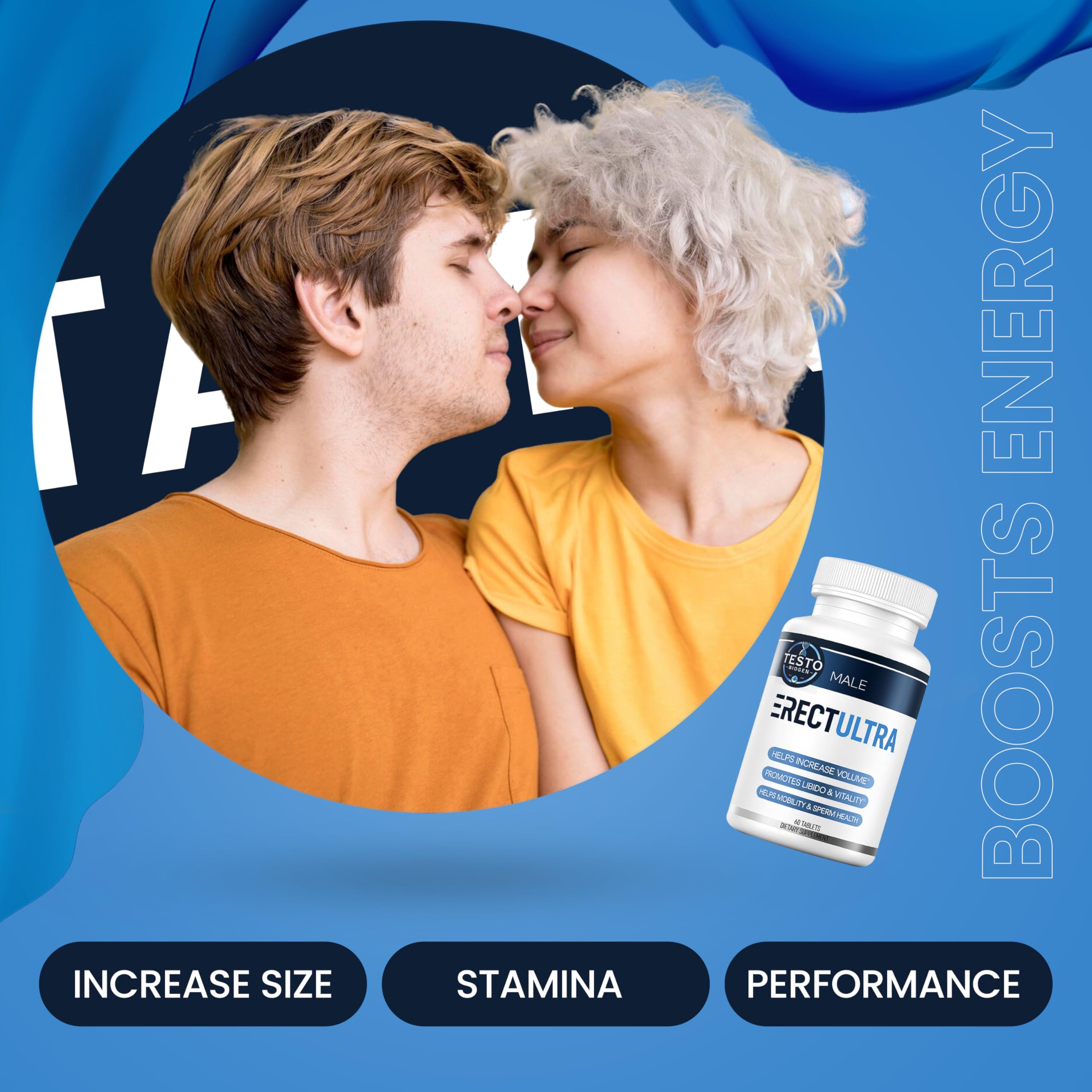 Male Enhancing Supplement - Fast Acting Performance Pills for Men for Blood Flow - Size & Stamina - Testosterone Booster, Maca Root, Epimedium,Tongkat Ali Dietary Supplement 60 Tablets TESTO BIOGEN Au supplements