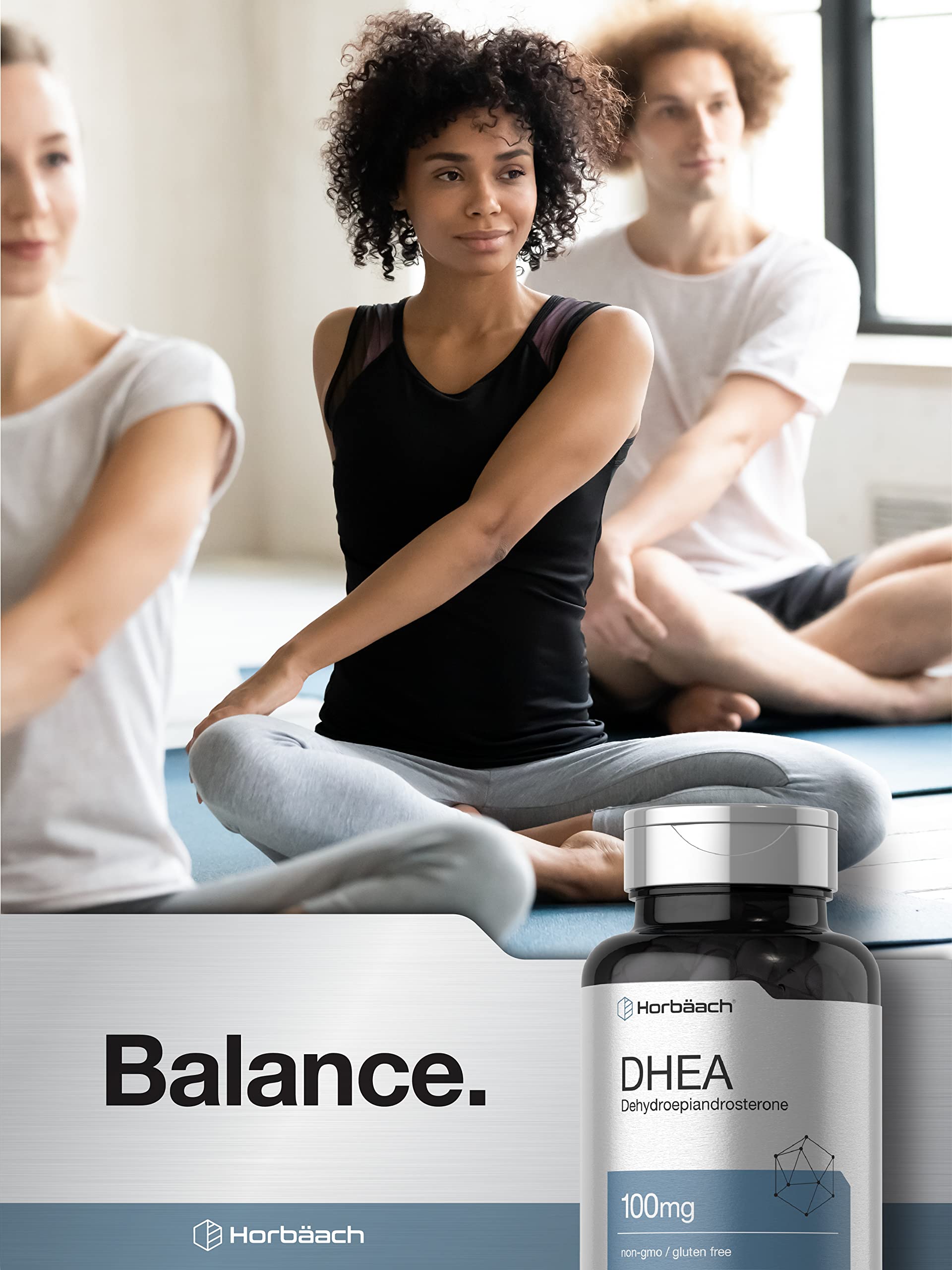 Horbäach DHEA 100mg | 200 Capsules | Supplement for Men and Women | Non-GMO, Gluten Free Horbäach Au supplements