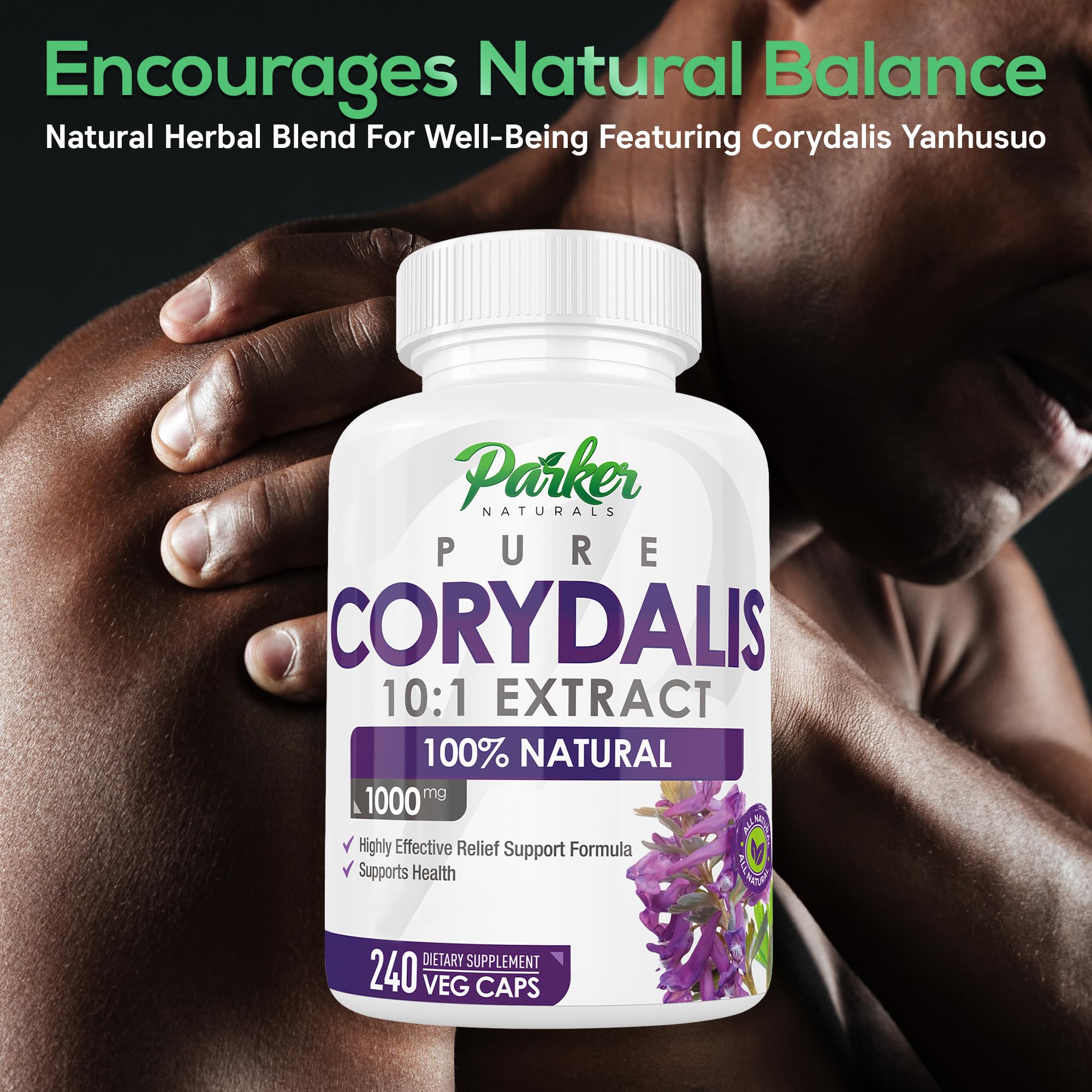 Parker Naturals Pure Corydalis Root Extract Capsule - 1000mg Strength, 10:1 Corydalis Yanhusuo Extract, Natural Relief, Long Lasting, 100% Vegetarian, 120 Servings, 240 Count Parker Naturals Au supplements