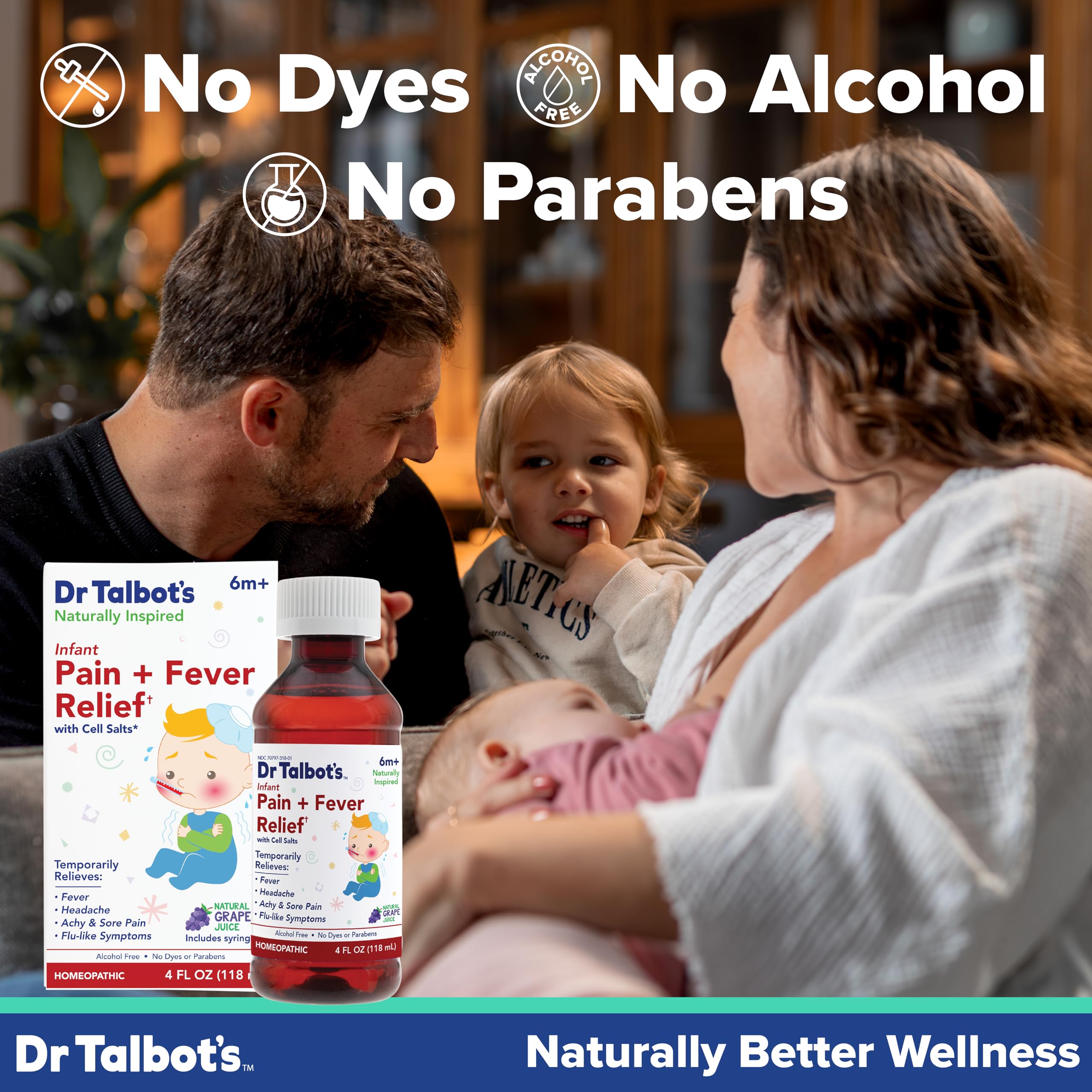 Dr. Talbot's Infant Pain and Fever Relief Liquid Medicine - 4 fl oz - 6+ Months - Grape Juice Flavor - No Alcohol, Dyes, or Parabens - Baby Essentials Dr. Talbot's Au supplements