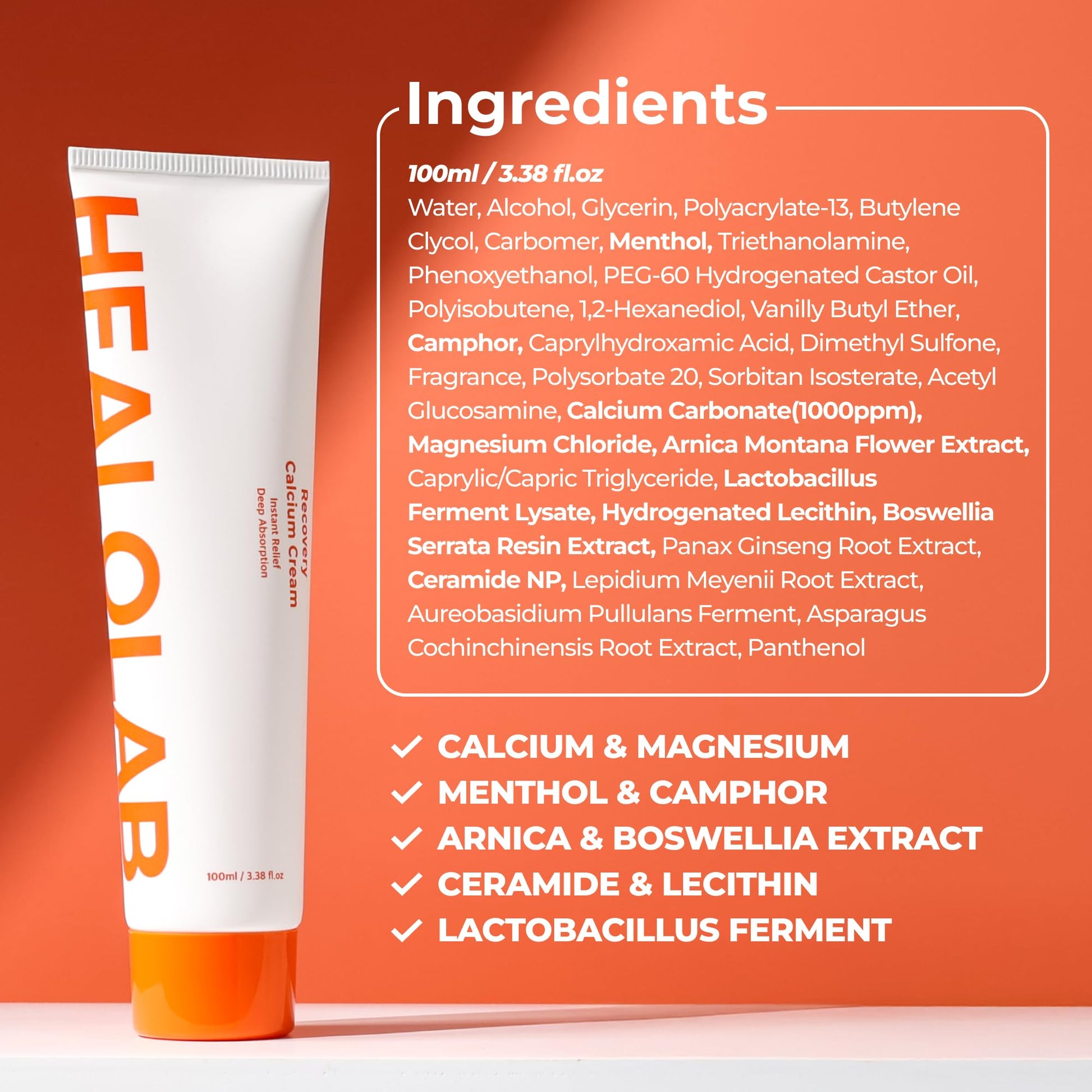 HEALOBEAM Relaxing Calcium Cream Fast Muscle & Joint Relief for Shoulder, Elbow, and Back – MSM, Magnesium Complex – Warm Sensation HEALOBEAM Au supplements