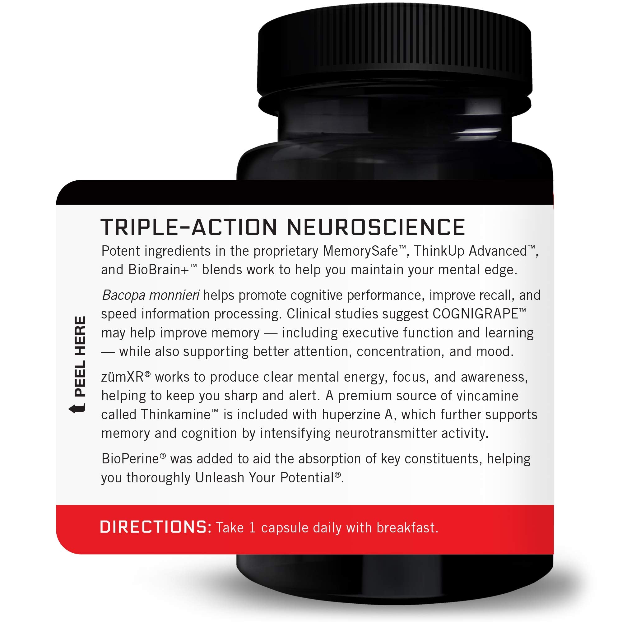 Force Factor Forebrain Nootropic Brain Supplement with Caffeine Bacopa and Huperzine A Capsules 3Pack, White, 90 Count Force Factor Au supplements