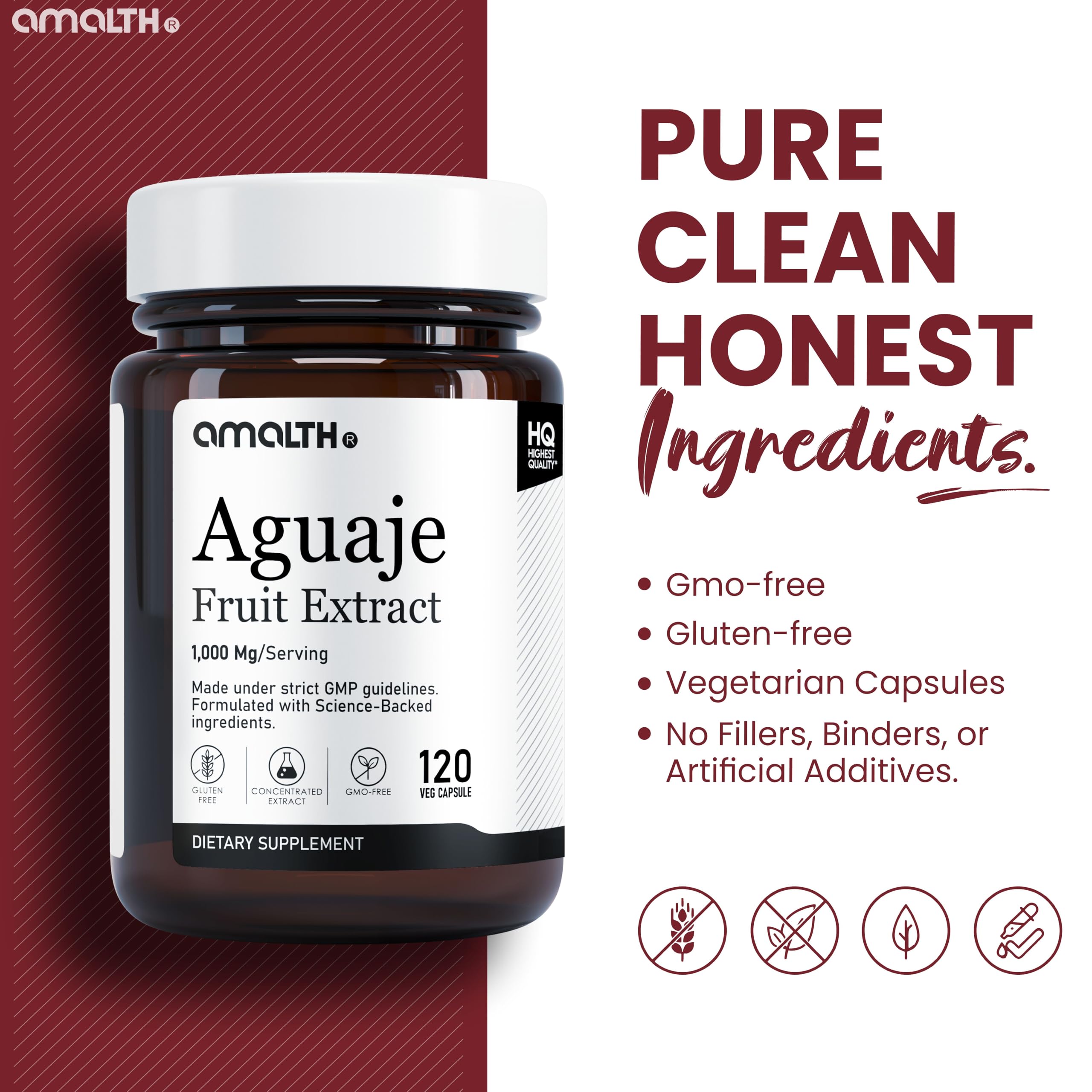 Amalth Aguaje Curves Capsule for Women 1000 mg- Extra Strength from Peru Natural Supplements- 120 Capsules Non- GMO Premium Quality Pills AMALTH Au supplements