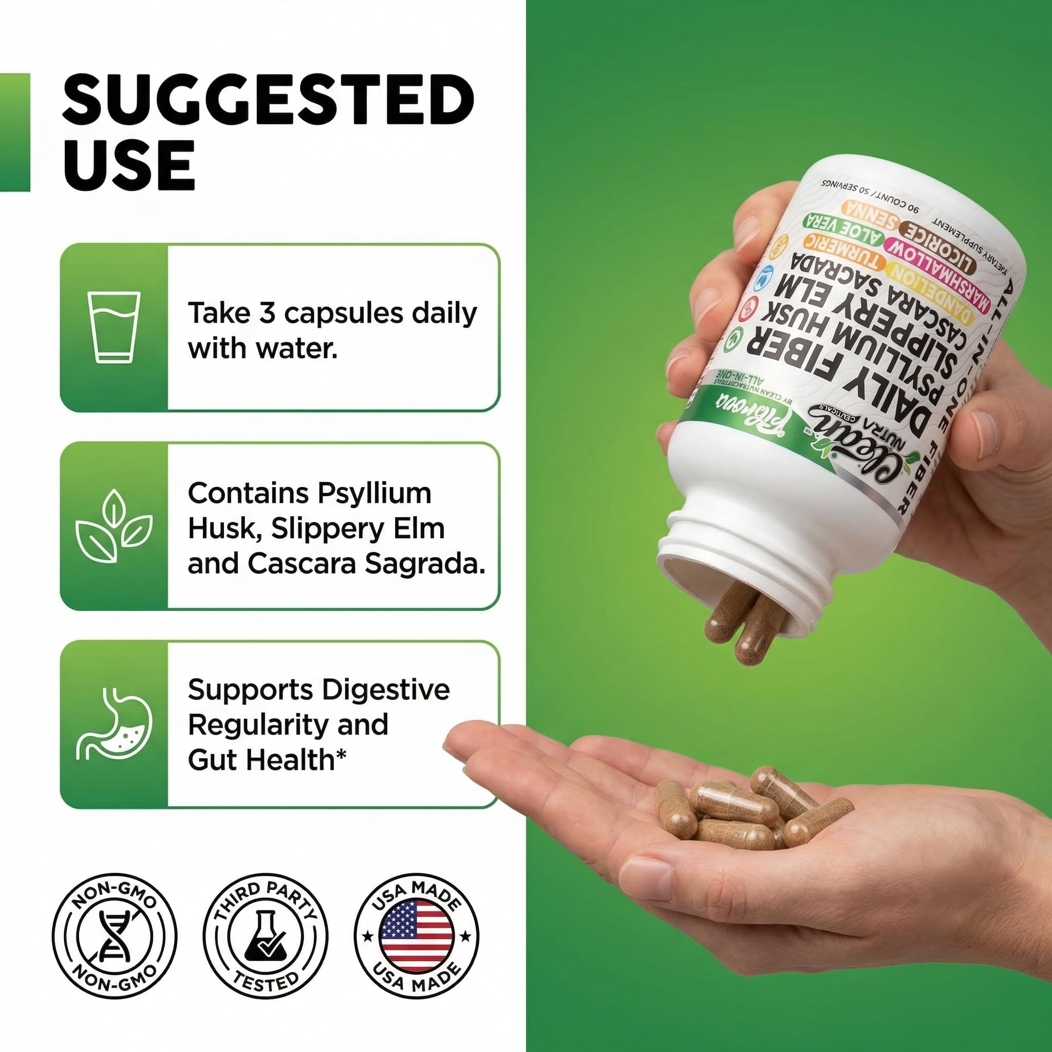 Fiber Supplement Capsules Slippery Elm Psyllium Husk Cascara Sagrada Dandelion Root Turmeric Supplement Aloe Vera Licorice Senna Marshmallow Root Digestive Health Cleanse 90 Pills by Clean Nutra Clean Nutraceuticals Au supplements