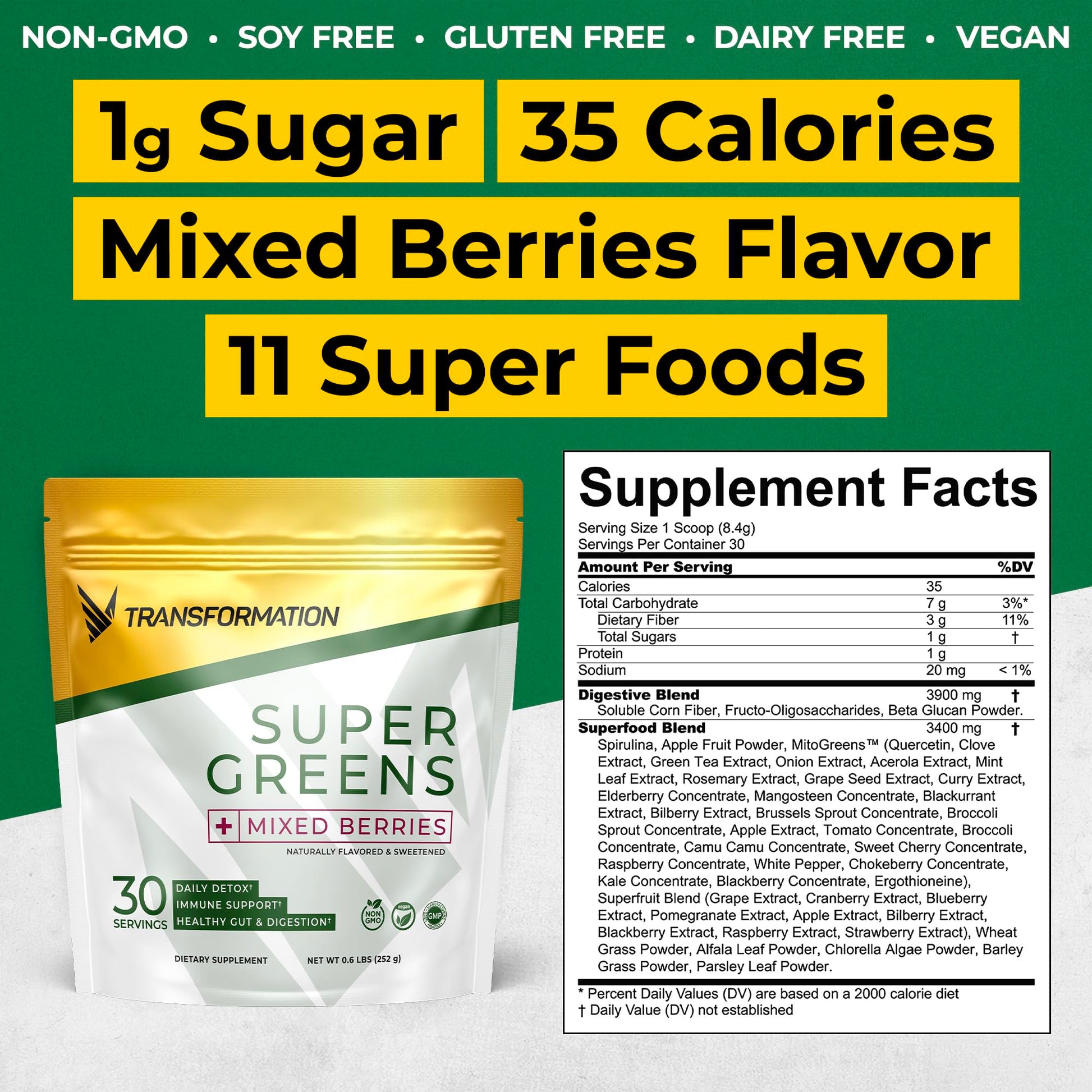 Transformation Super Greens Superfood Powder & Performance Insulated Shaker Bottle | Immune & Energy Support | Made with Natural Ingredients | Detoxifying & Alkalizing Minerals SPR BODY Au supplements