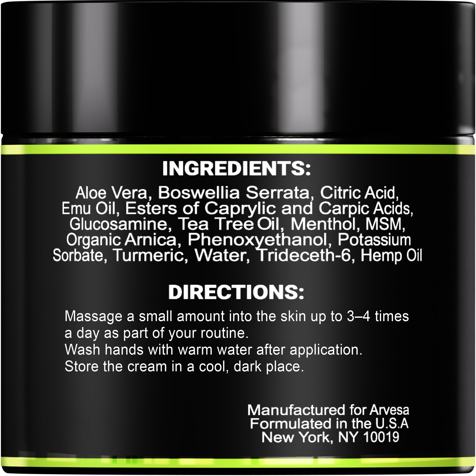 Natural Hemp Cream - Maximum Strength Gel - Hemp Cream with Arnica, MSM, Glucosamine, Menthol, Aloe, Turmeric, Boswellia - Fast Absorption, Non-Greasy, Lightweight - Advanced Formula - 4 oz Arvesa Au supplements
