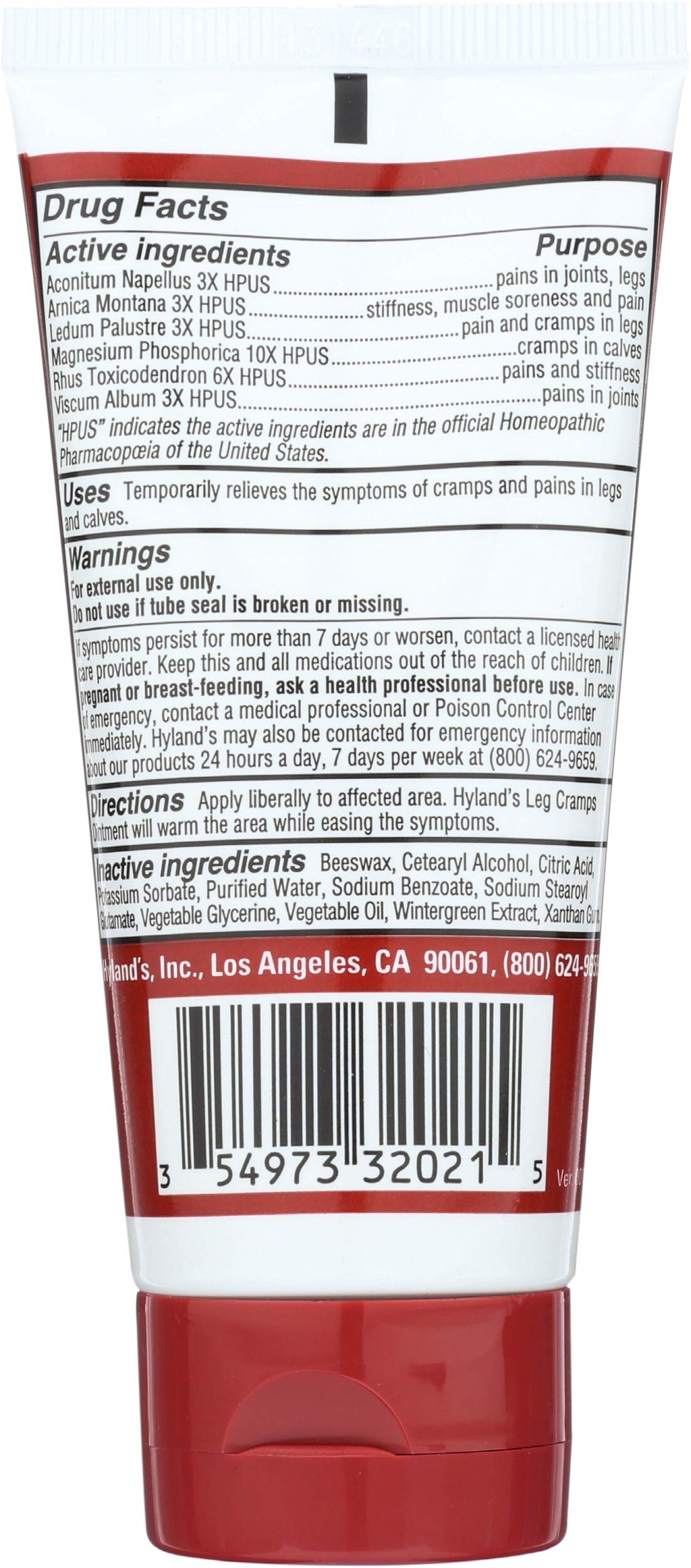 Hylands Homeopathic Leg Cramps - Ointment - 2.5 oz Hyland's Au supplements
