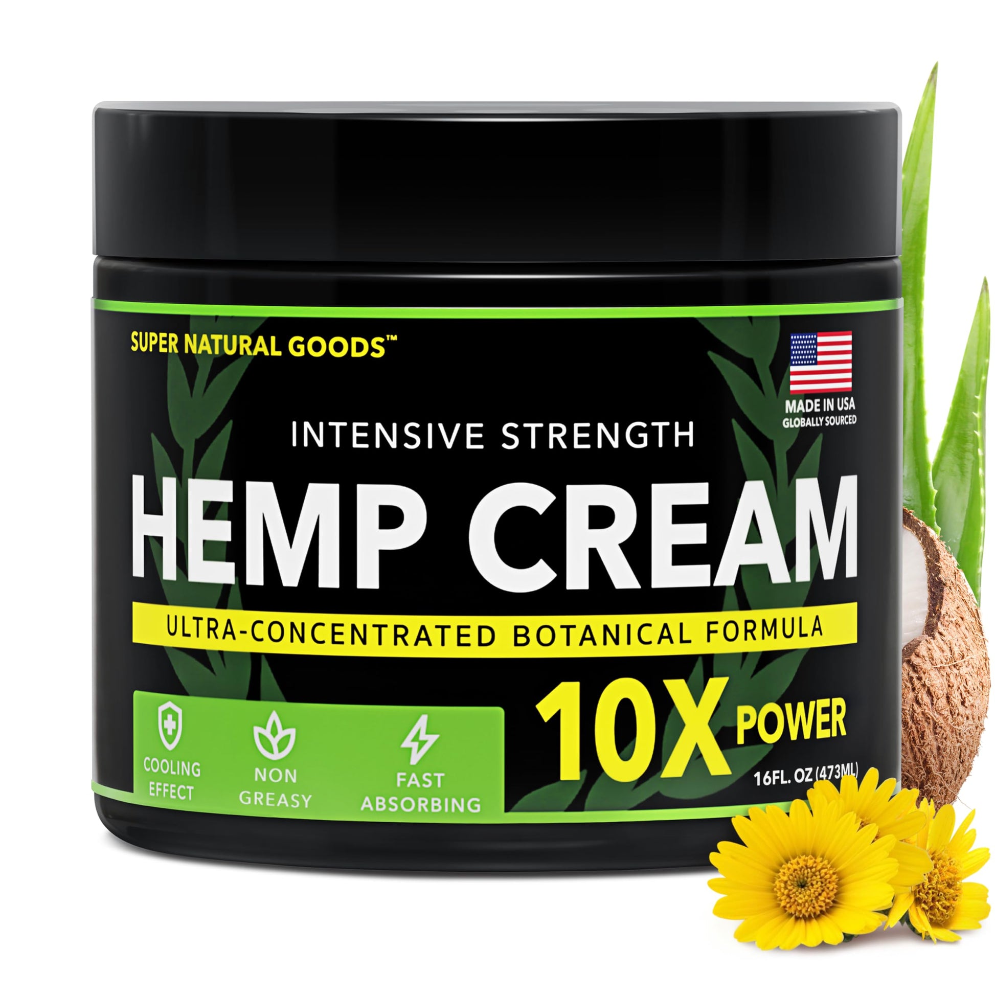 Super Natural Goods Hemp Cream with Hemp Oil, Turmeric, Arnica & Menthol – Botanical Cream with a Cooling Sensation for Localized Application (16oz) Super Natural Goods Au supplements