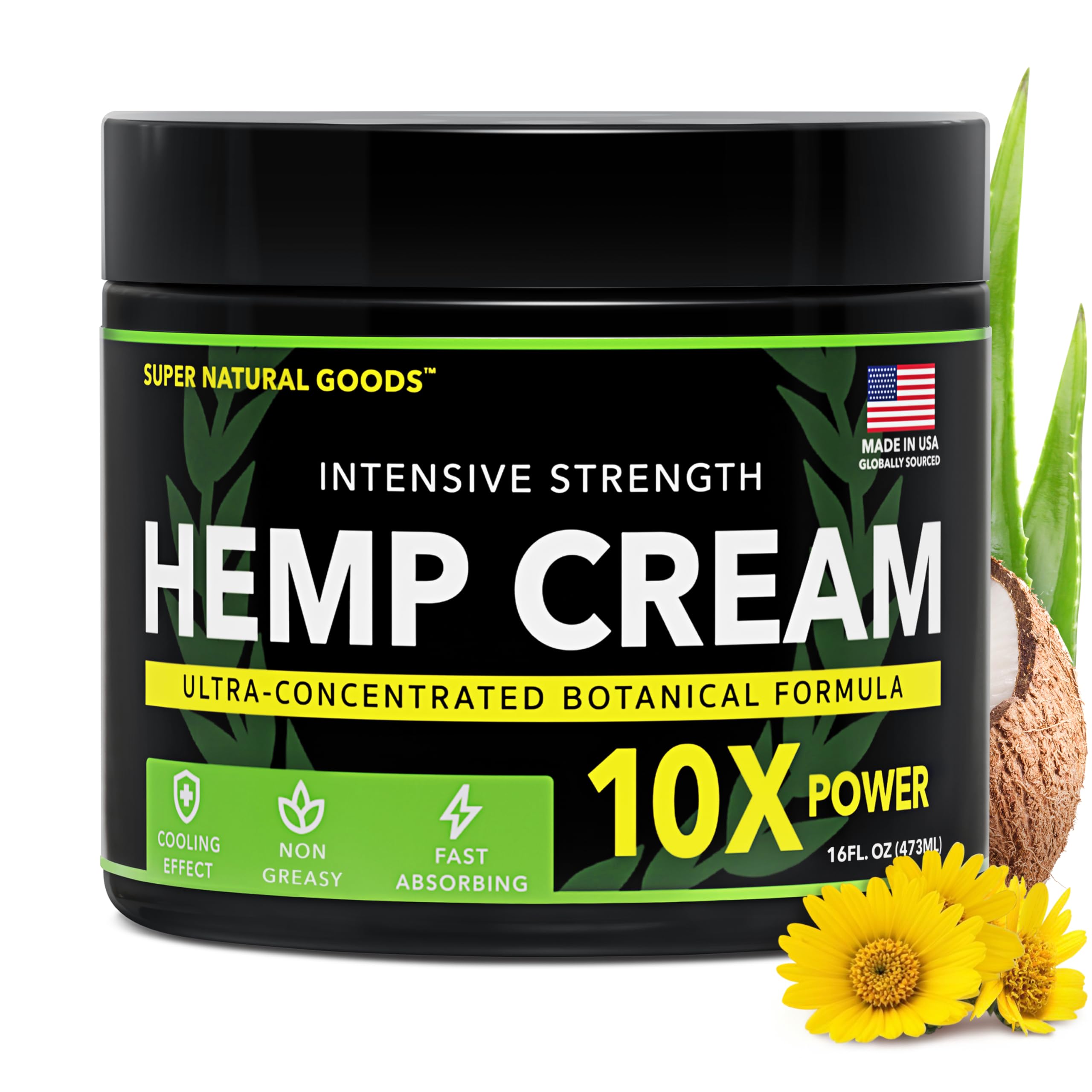 Super Natural Goods Hemp Cream with Hemp Oil, Turmeric, Arnica & Menthol – Botanical Cream with a Cooling Sensation for Localized Application (16oz) Super Natural Goods Au supplements