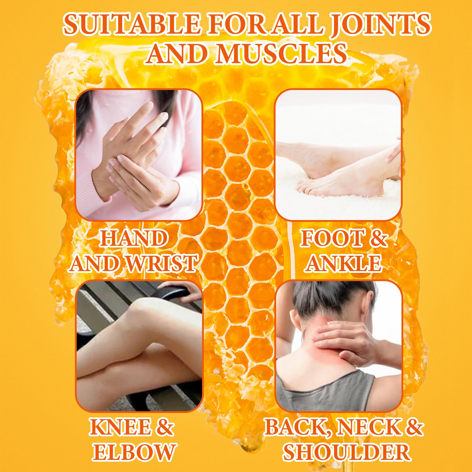 Beeswax and Honey Fast Acting Joint Muscle Bone Cream, Immediate Help for Back, Neck, Hand, Feet, Knee, Shoulder, Topical, Nerve, Plantar, Ankle, Foot Discomfort, Natural Added YOKOBBYES Au supplements