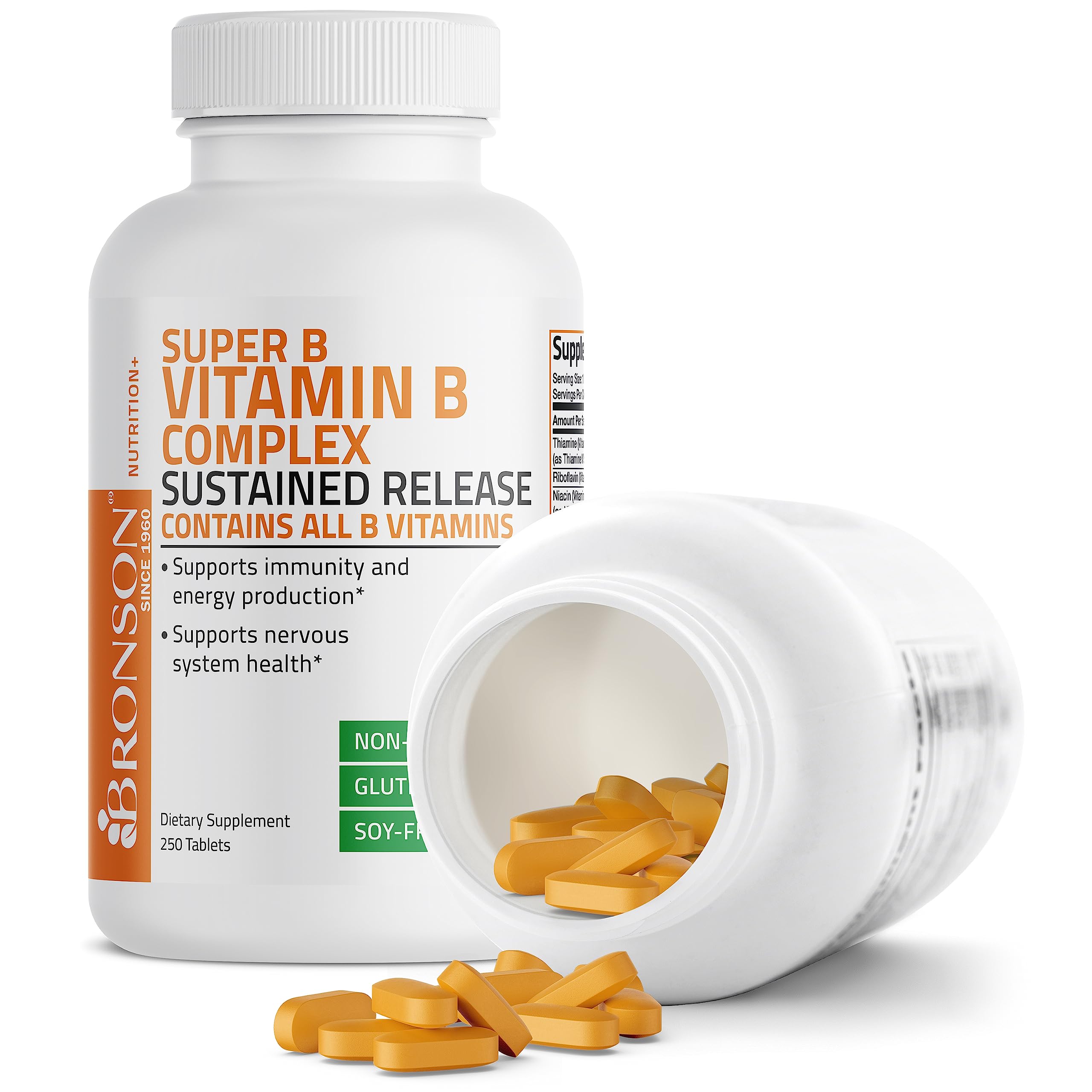 Bronson Super B Vitamin B Complex Sustained Slow Release Vitamin B1, B2, B3, B6, B9 Bronson Au supplements