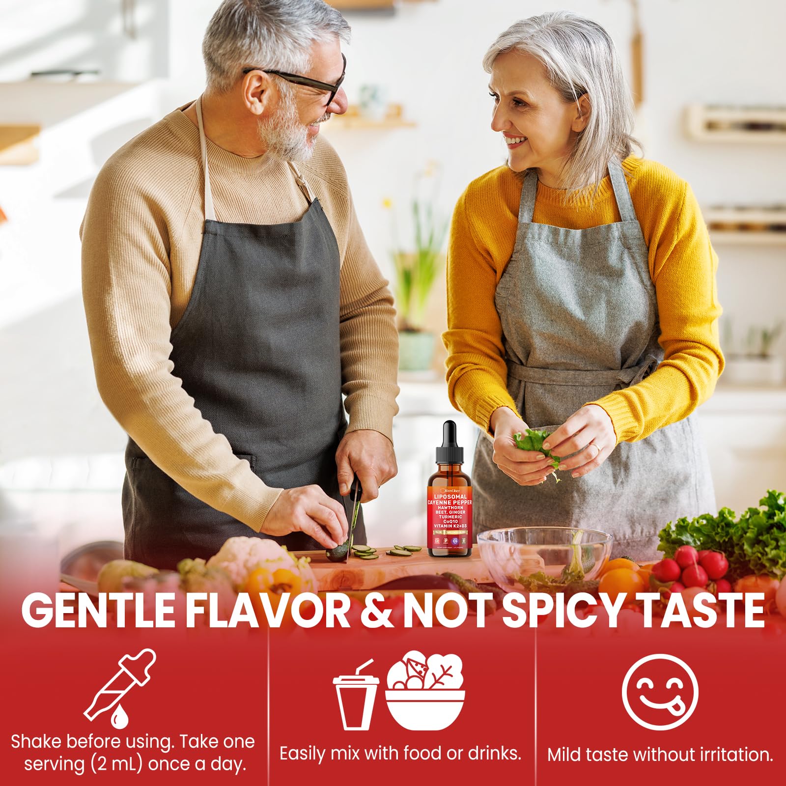 Cayenne Pepper Drops Liposomal Supplement Liquid + Hawthorn Berry, Vitamin D3 K2 Beet Root Powder, Ceylon Cinnamon, CoQ10, Turmeric Curcumin, Cayenne Pepper Extract - 2oz HevChay Au supplements