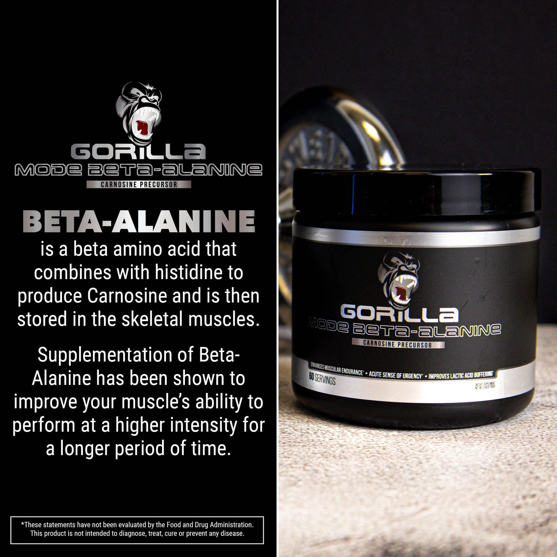Gorilla Mode Beta-Alanine – Carnosine Precursor/Enhanced Muscular Endurance Gorilla Mind Au supplements