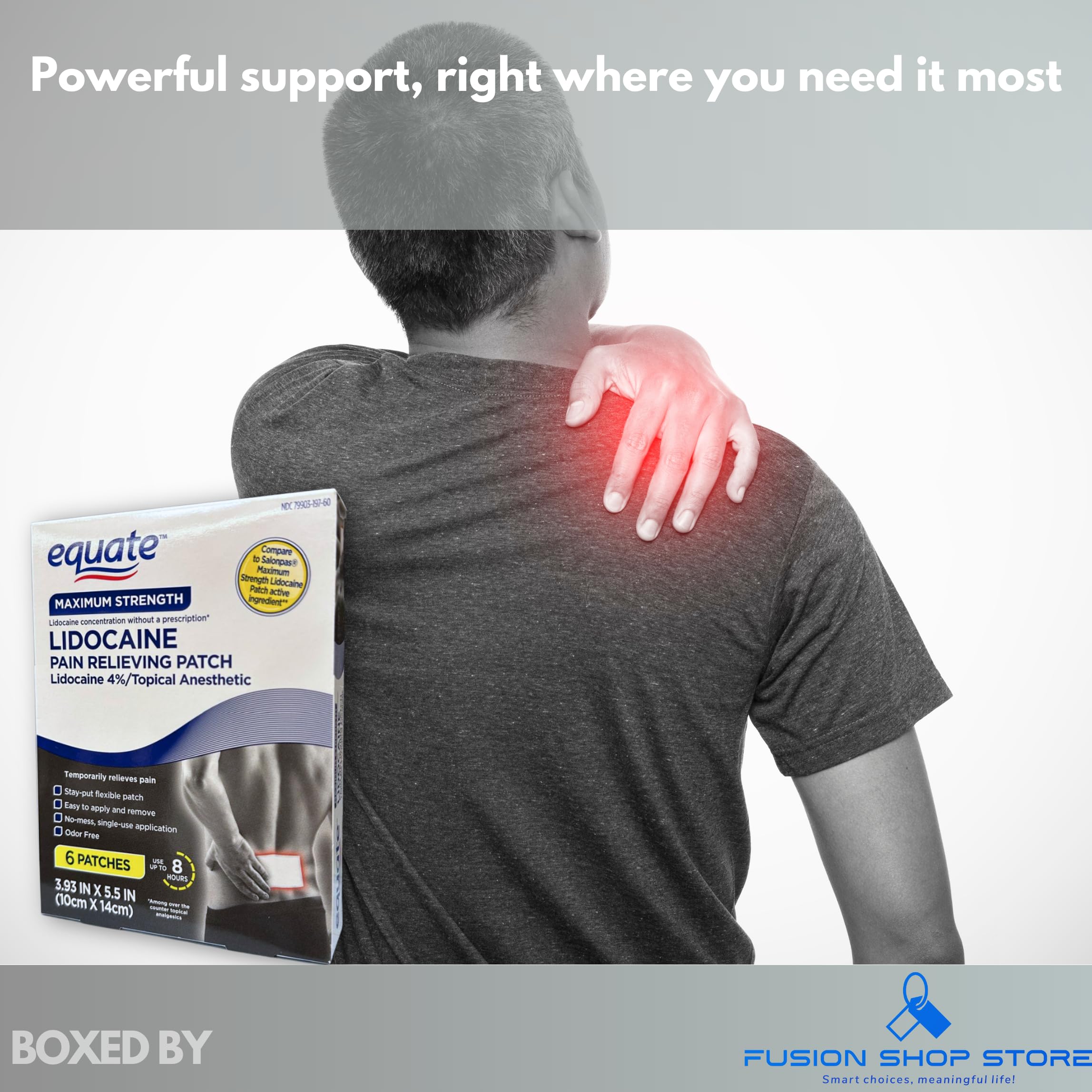 Topical anesthetic 4% Patch- 6 Count (Pack of 1), Boxed By Fusion Shop Store FUSION SHOP STORE Smart choices, meaningful life! Au supplements