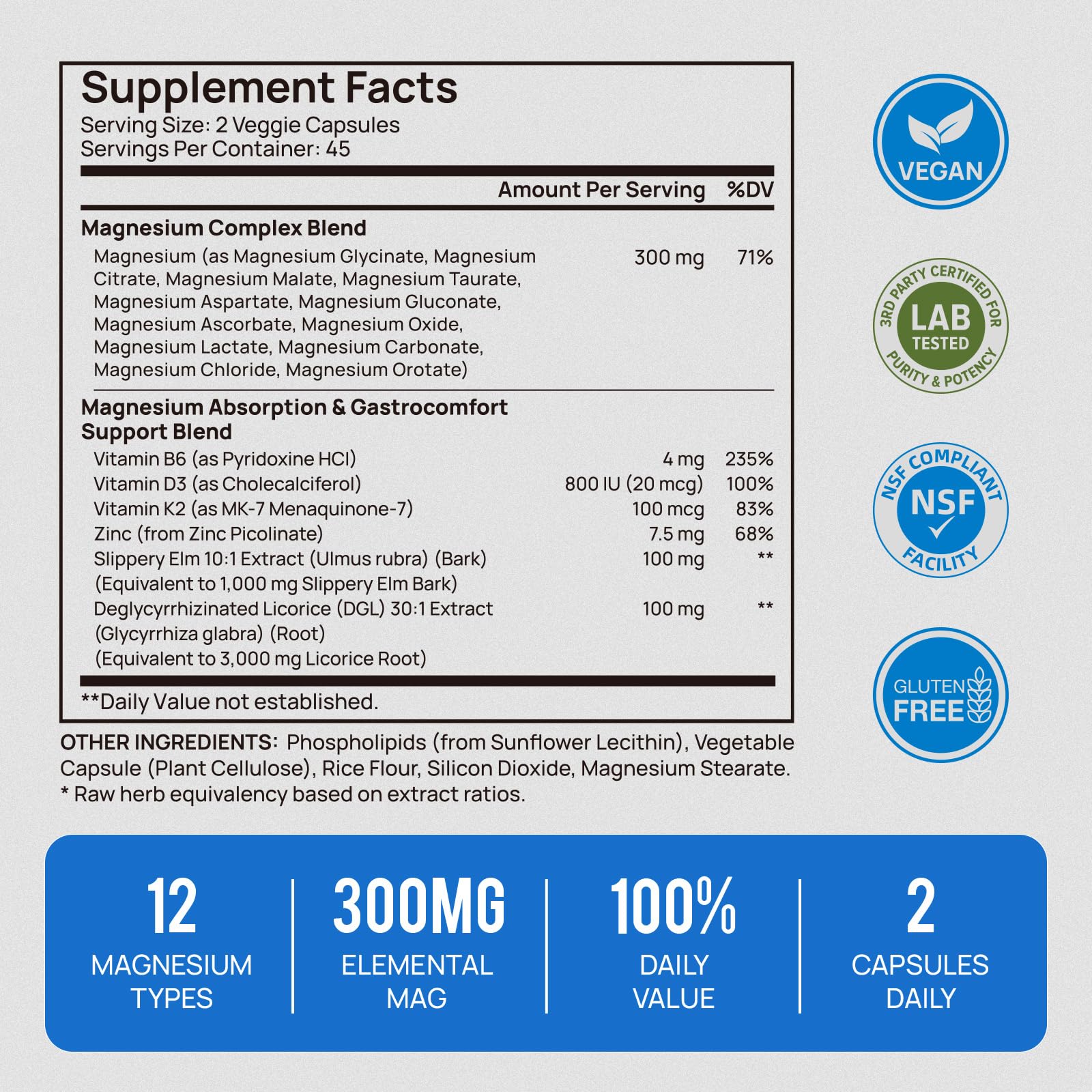 18 in 1 Magnesium Complex for Women and Men | Liposomal Magnesium Supplement with Glycinate, Citrate, Malate, Taurate, D3 & K2 | High Absorption for Muscle, Sleep, Bone, Nerve Support | 90 Capsules Selerb Au supplements