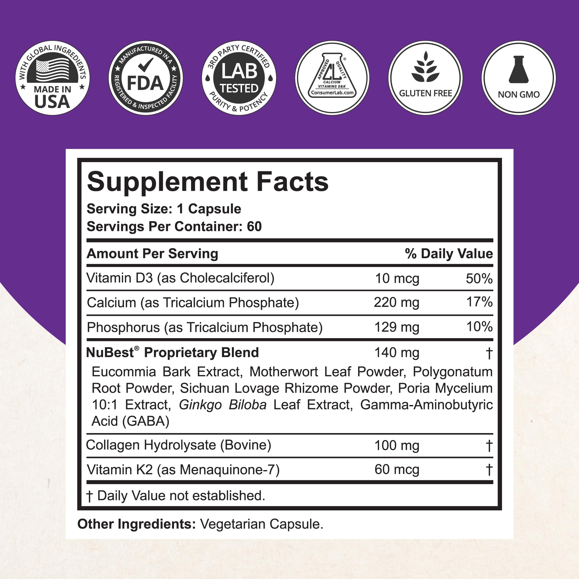 NuBest Tall 10+ Premium Bone Strength Formula, Enhanced Immunity and Overall Health for Age 10+ with Calcium, Vitamin D3, Vitamin K2, and Multivitamins | 60 Capsules | 1 Month Supply NuBest Au supplements
