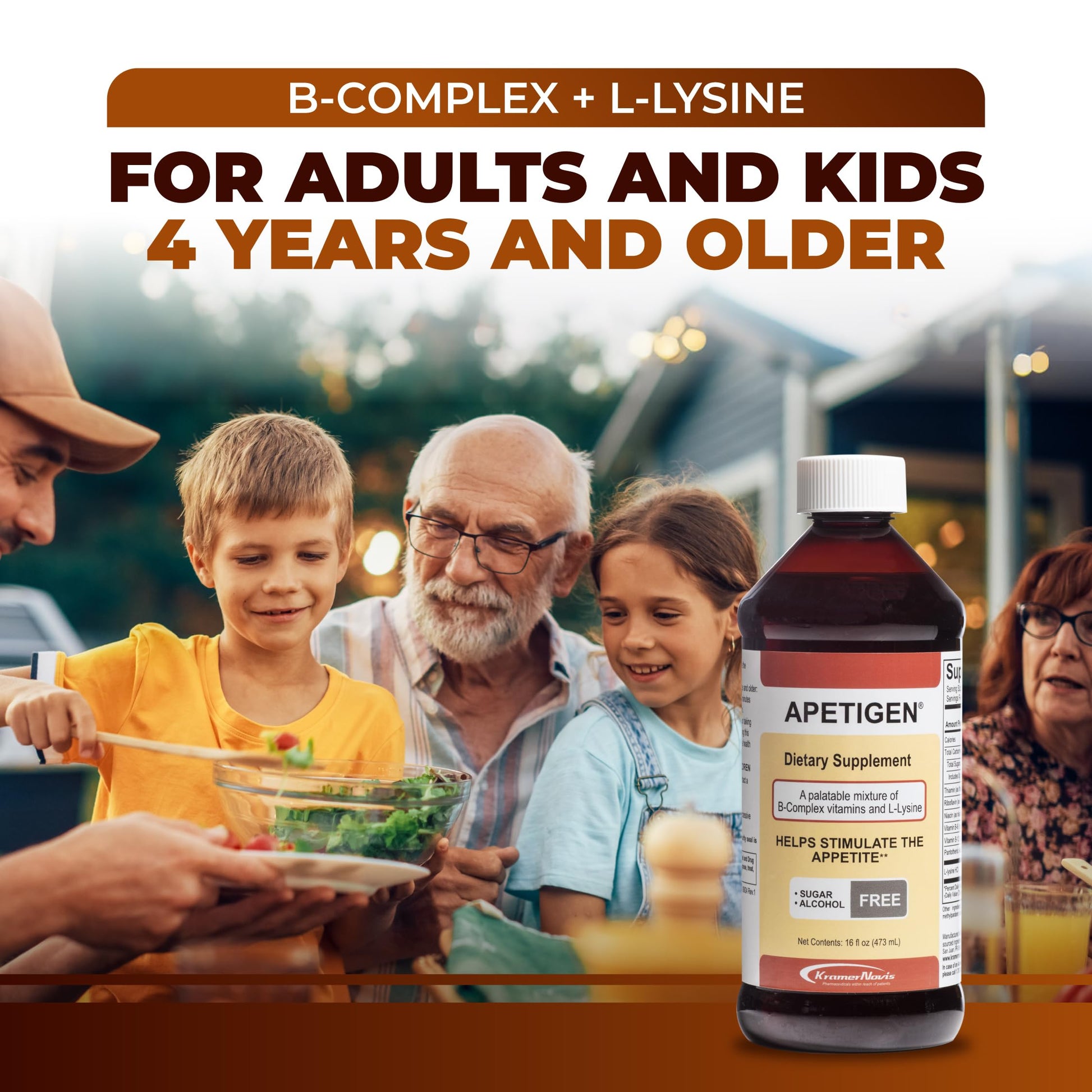 Apetigen Appetite Stimulant for Kids & Adults – Vitamin B-Complex with L-Lysine Liquid – Sugar Free Weight Gain Supplement for Picky Eaters – Caramel Flavor, 16oz Apetigen Au supplements