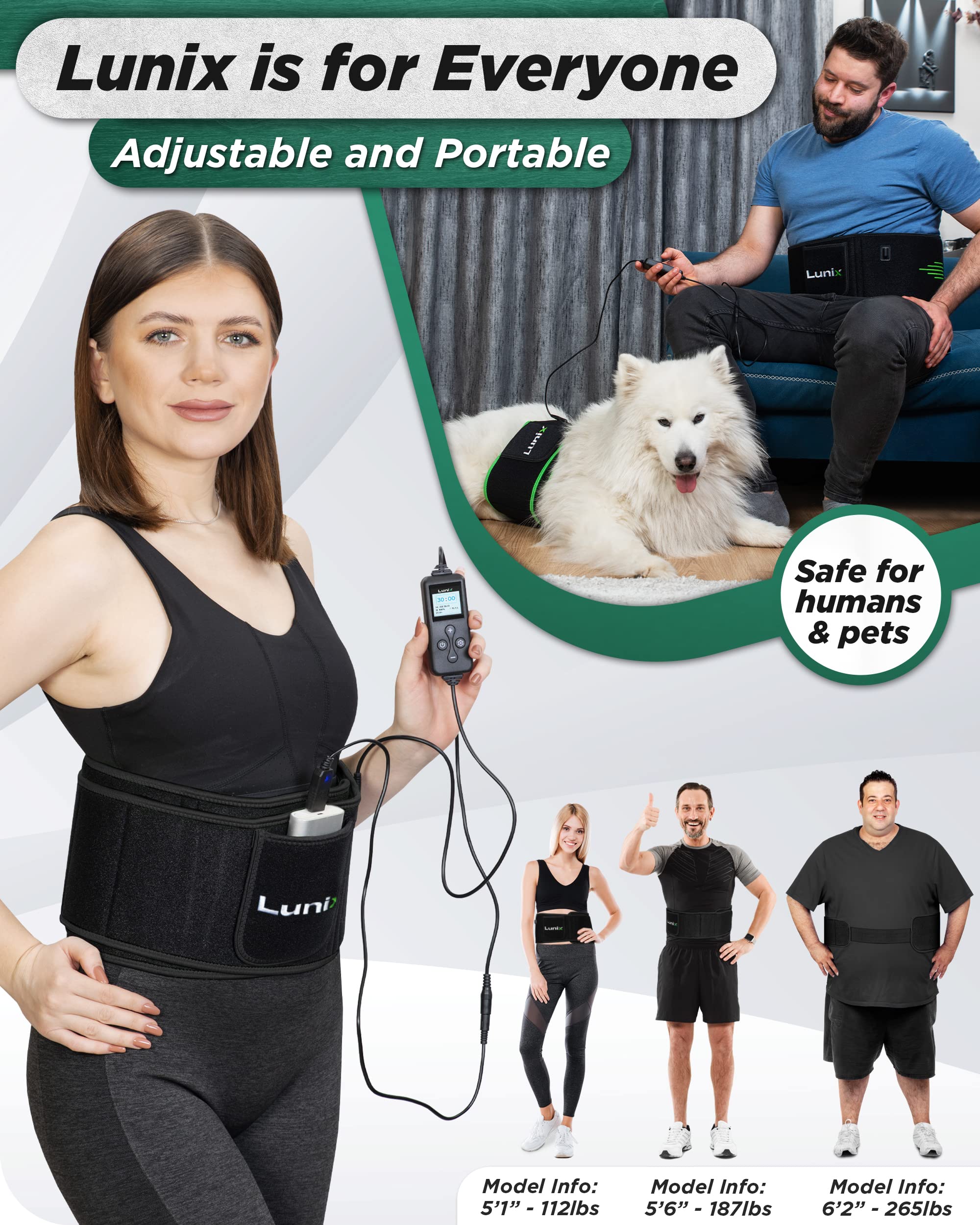 Lunix LX16 Red Light Therapy Belt, Near Infrared Light and Red Light Therapy to Improve Circulation