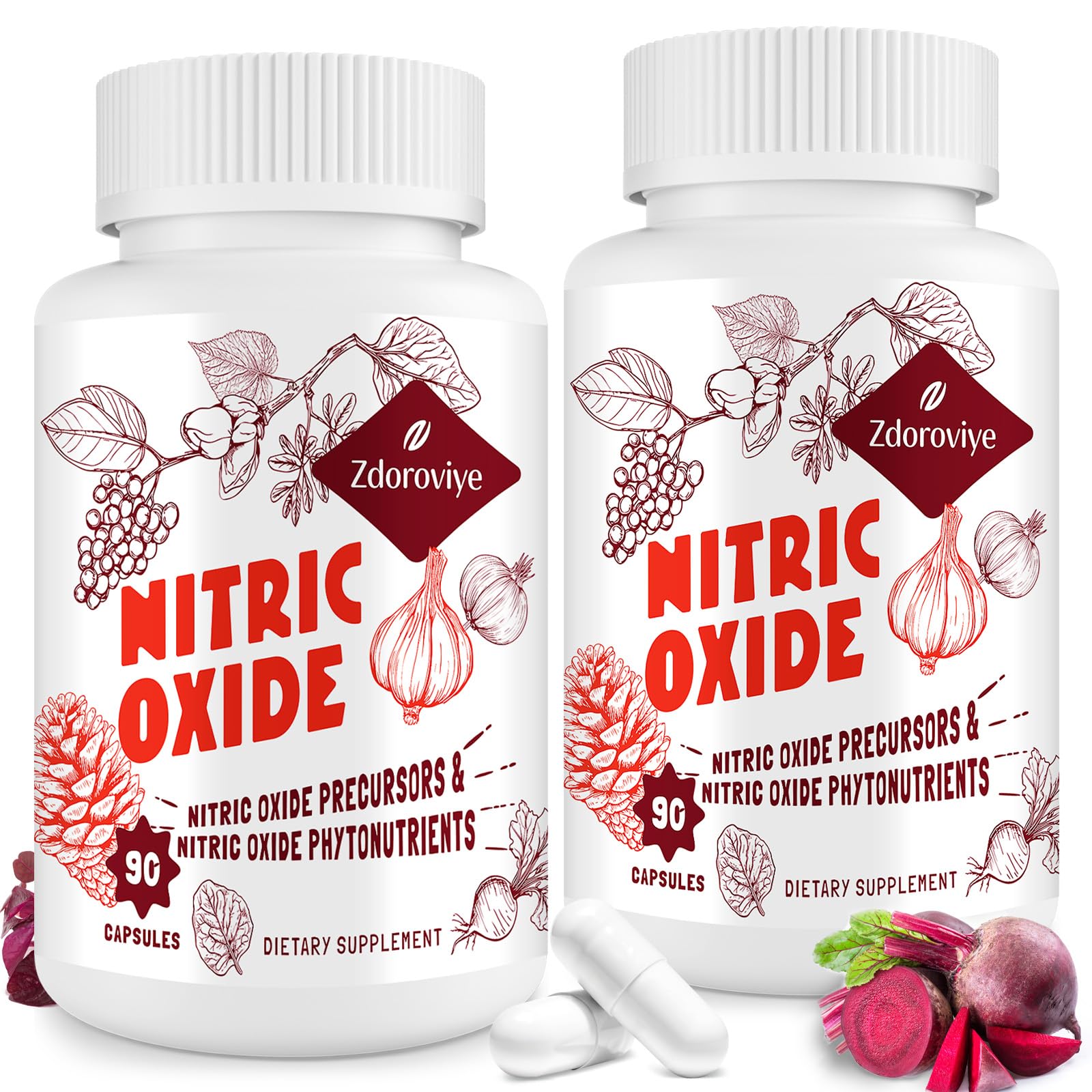 Zdoroviye Nitric Oxide Supplement for Men, 90 Capsules (2 Pack) Zdoroviye Au supplements
