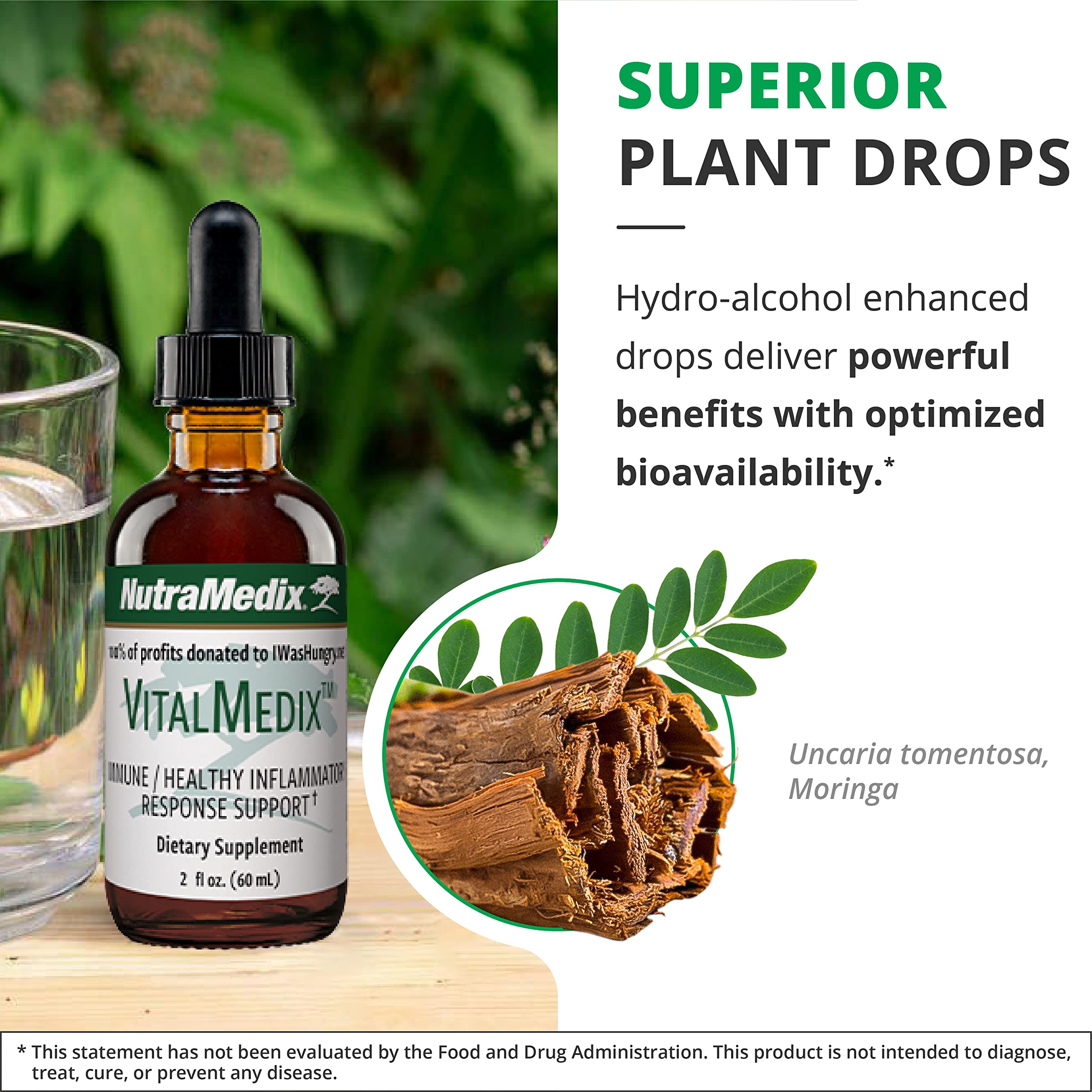 NutraMedix VitalMedix - Cat's Claw & Moringa Plant Extract - Daily Energy Supplement for Immune Health & Overall Vitality - Rich in Vitamins & Minerals (2oz) NutraMedix Au supplements