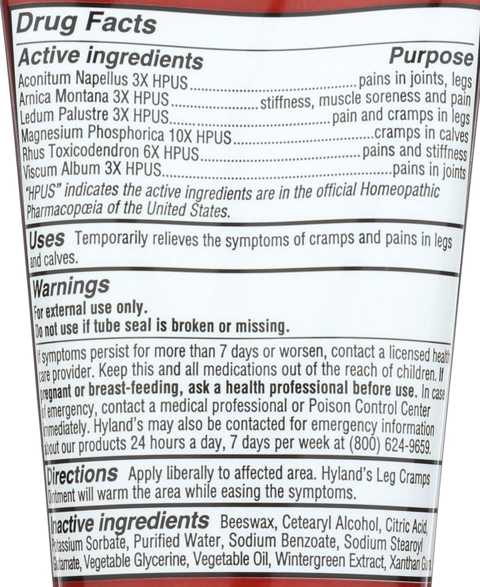 Hylands Homeopathic Leg Cramps - Ointment - 2.5 oz Hyland's Au supplements