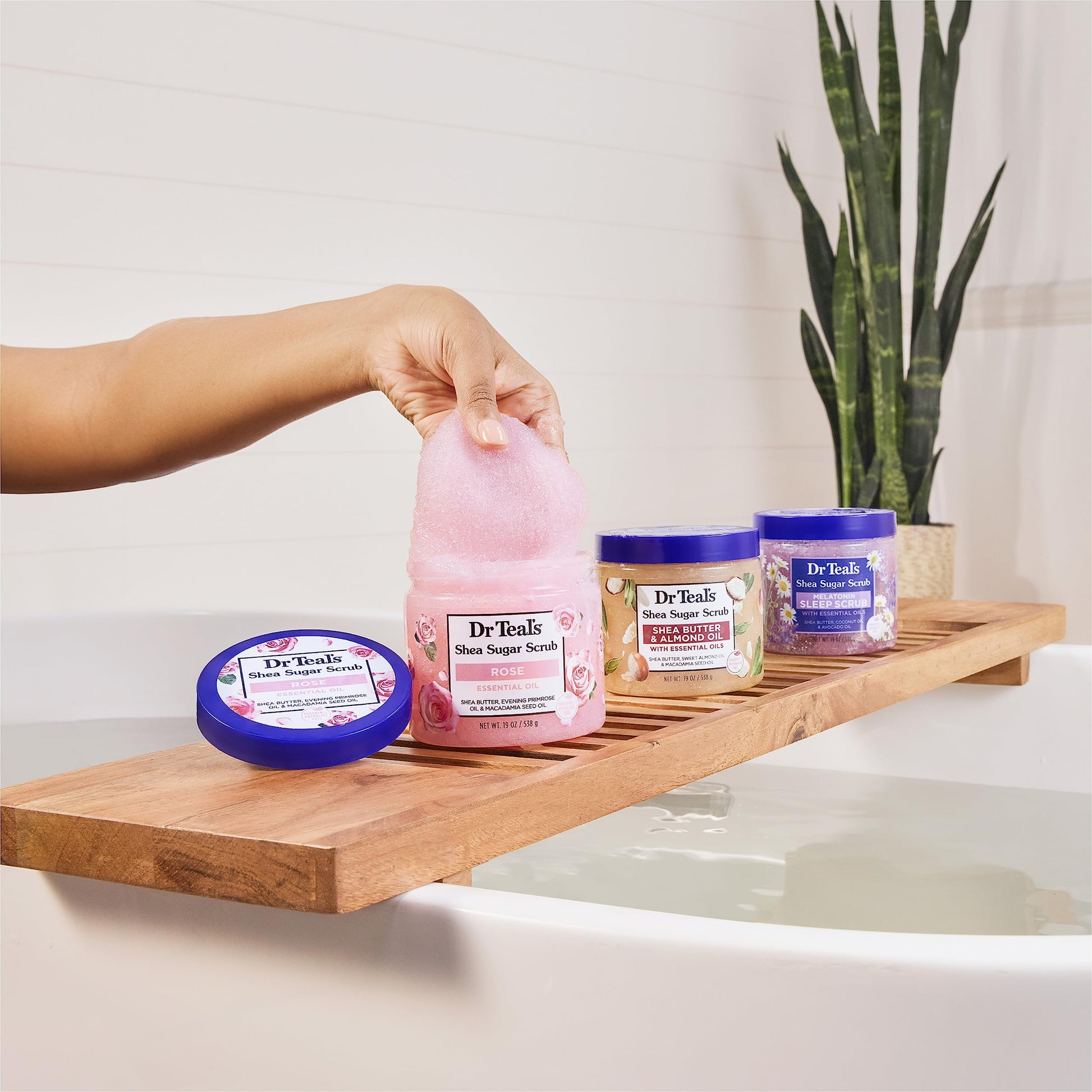 Dr Teal's Shea Sugar Body Scrub, Rose with Essential Oil, 19 oz (Pack of 3) Packaging May Dr Teal's Au supplements