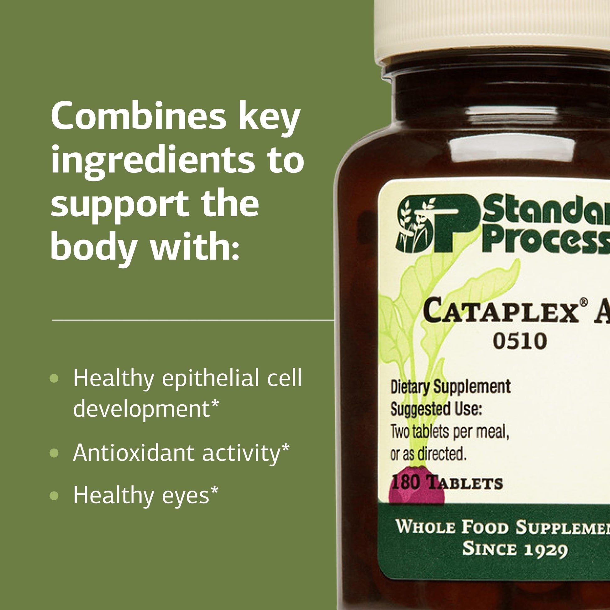 Standard Process Cataplex A - Supports Eye Health & Mucous Membranes - Supports Healthy Vision & Provides Antioxidant Vitamin A - Non-Dairy & Non-Soy - 180 Tablets Standard Process Inc. Au supplements