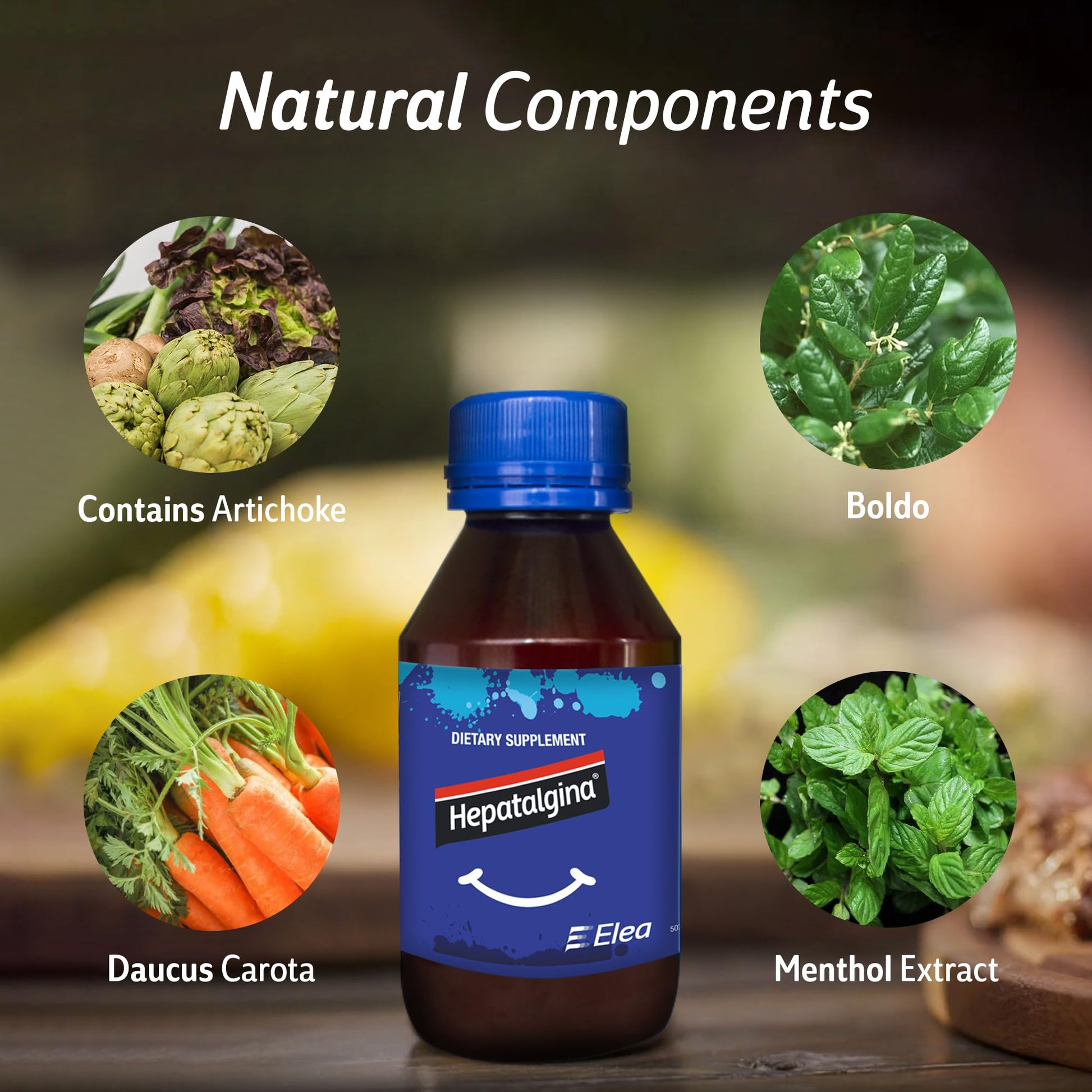 Hepatalgina Liver Support Digestive Protector - Liquid Herbal Supplement with Artichoke Extract for Liver Cleanse Detox & Repair - Liver Detox Cleanse Drops with Mint, Boldo & Carrot - 120 ml Hepatalgina Au supplements
