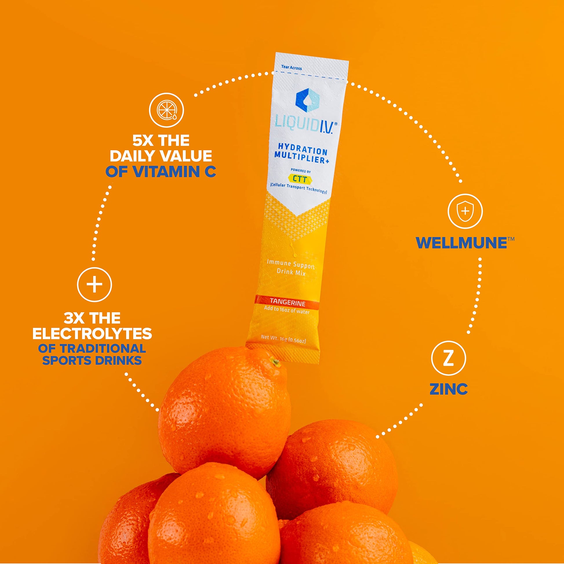Liquid I.V. Hydration Multiplier + Immune Support - Tangerine - Hydration Powder Liquid I.V. Au supplements