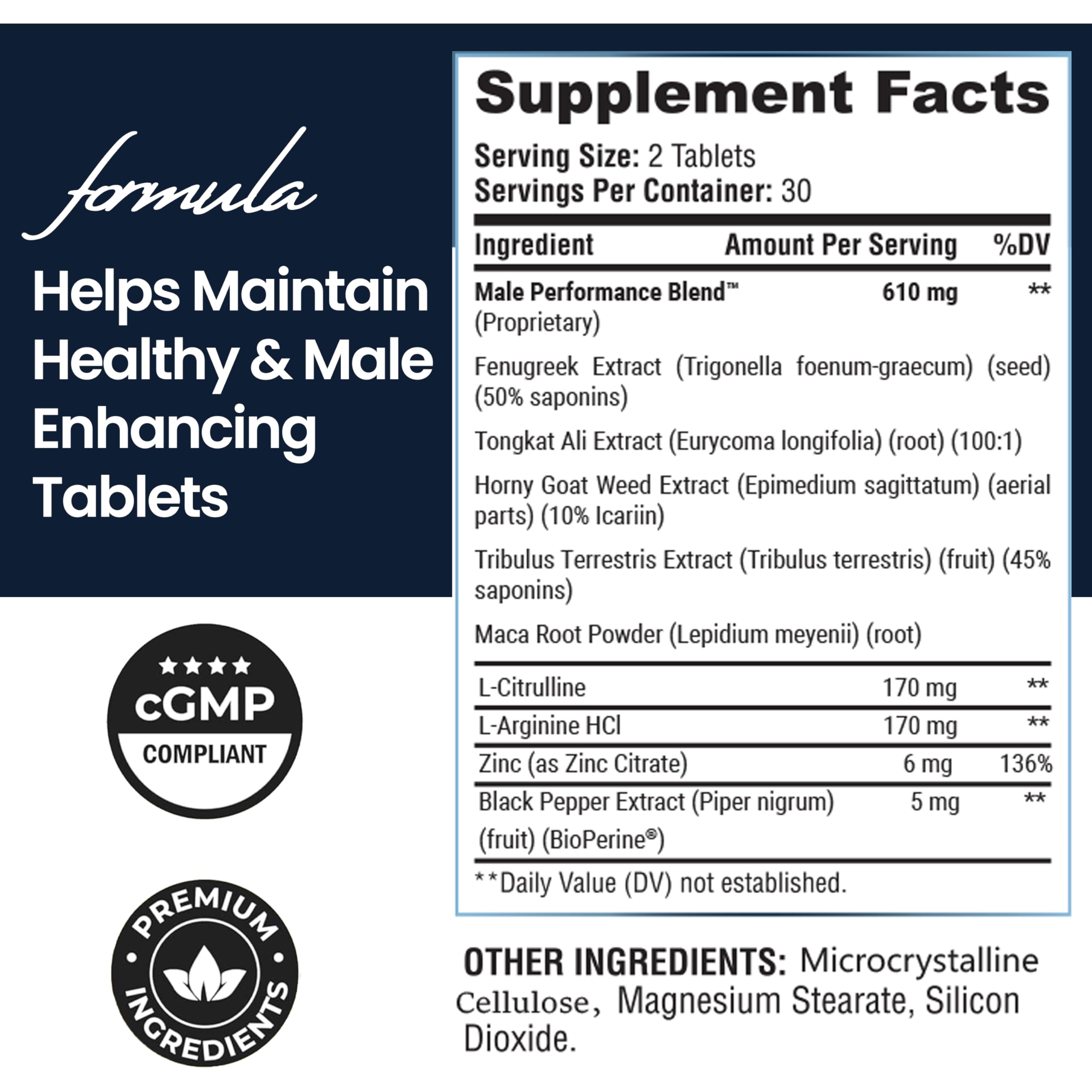 Male Enhancing Supplement - Fast Acting Performance Pills for Men for Blood Flow - Size & Stamina - Testosterone Booster, Maca Root, Epimedium,Tongkat Ali Dietary Supplement 60 Tablets TESTO BIOGEN Au supplements