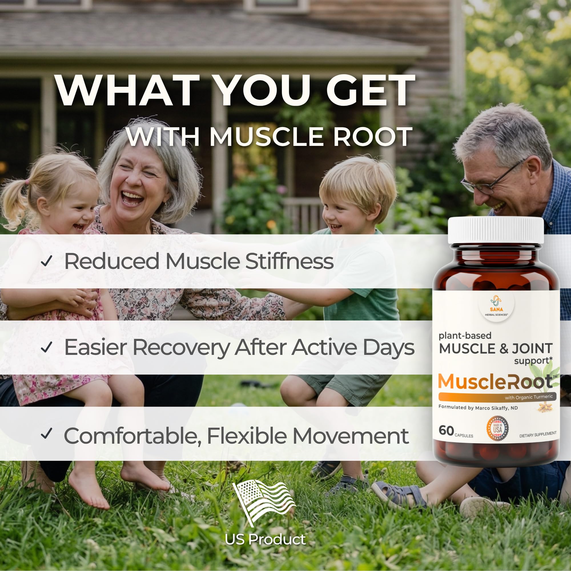 Muscle & Joint Support Supplement – Botanical Formula for Healthy Inflammatory Response | 6 Research-Backed Botanicals | Organic Turmeric | 60 Capsules | Sana Herbal Sana Herbal Sciences Au supplements