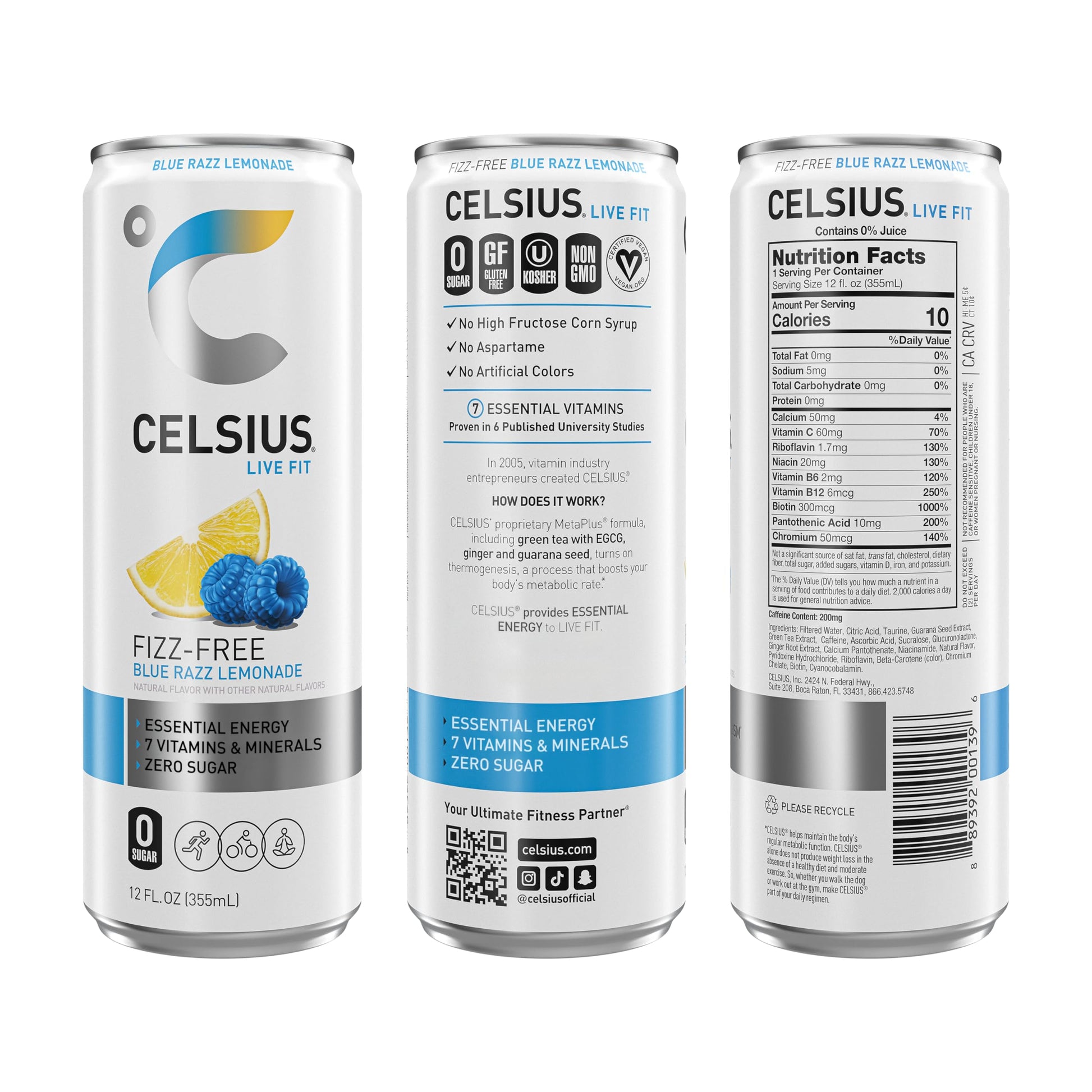 CELSIUS Fizz Free Variety Pack, Functional Essential Energy Drink 12 Fl Oz (Pack of 12) CELSIUS Au supplements