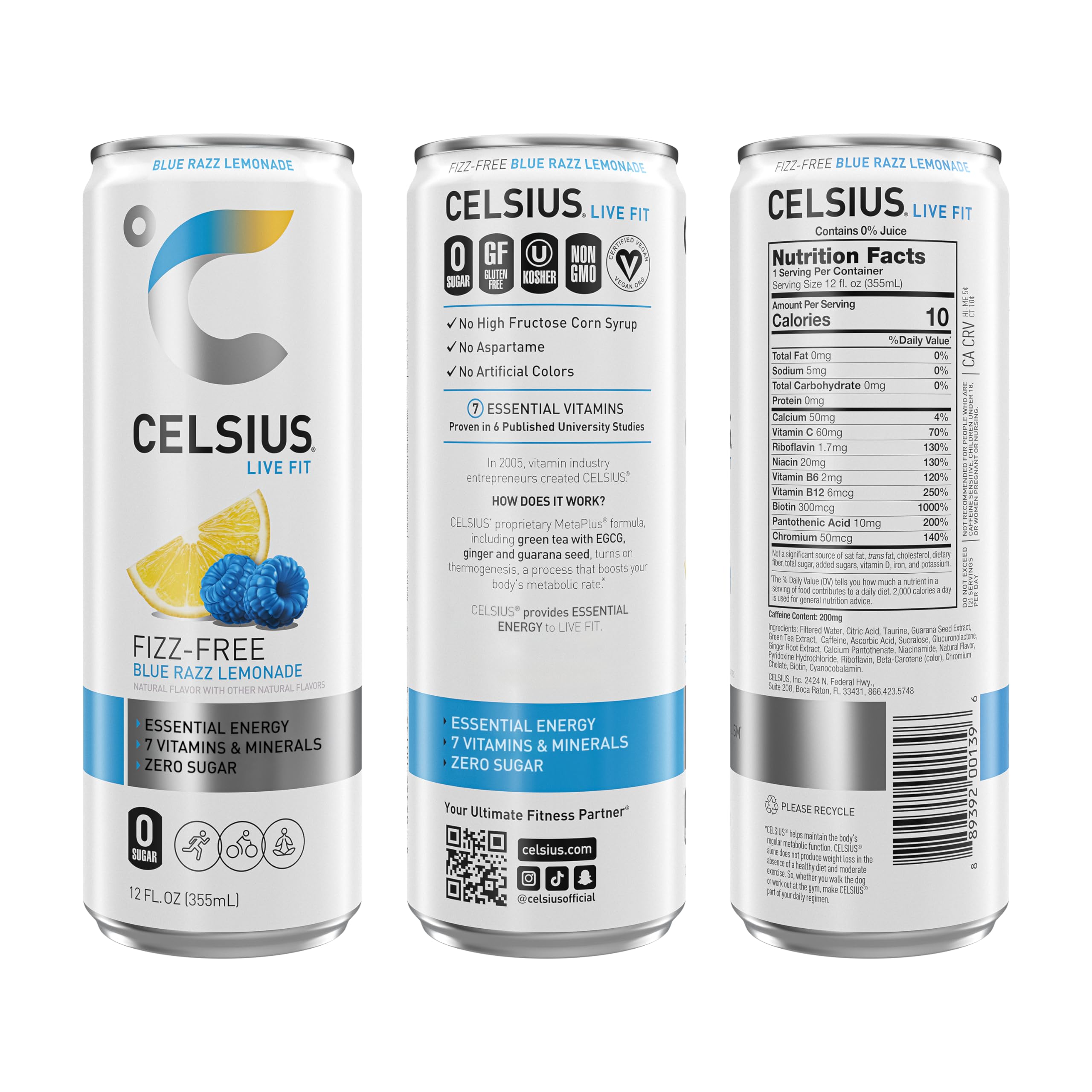 CELSIUS Fizz Free Variety Pack, Functional Essential Energy Drink 12 Fl Oz (Pack of 12) CELSIUS Au supplements