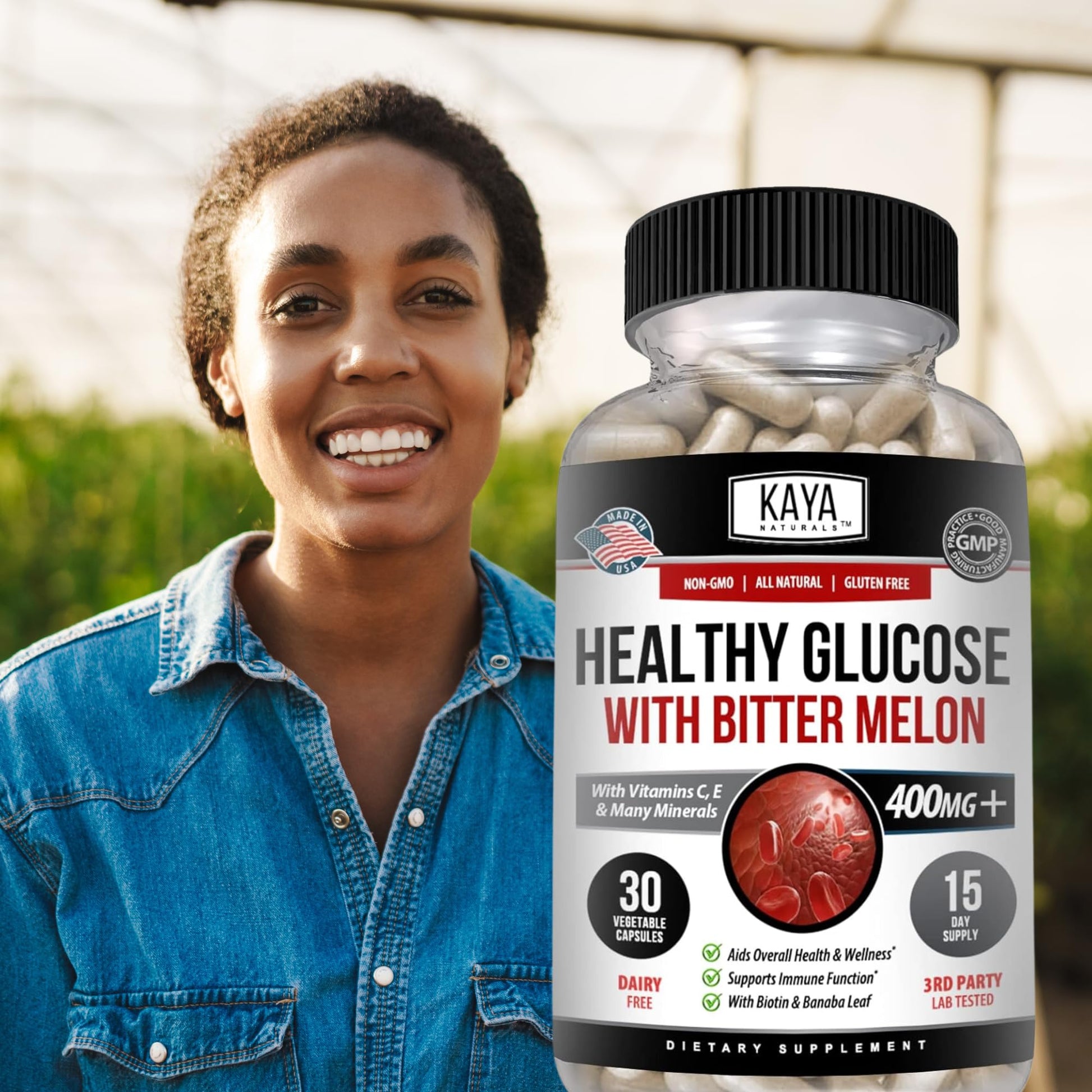 Kaya Naturals Healthy Gluco with Bittermelon Supplement | Support Healthy Levels and Function, 20 Herbs Vitamins and Minerals, Alpha Lipoic Acide, Cinnamon, Vitamin C & E, Non-GMO (30 Count) Kaya Naturals Au supplements