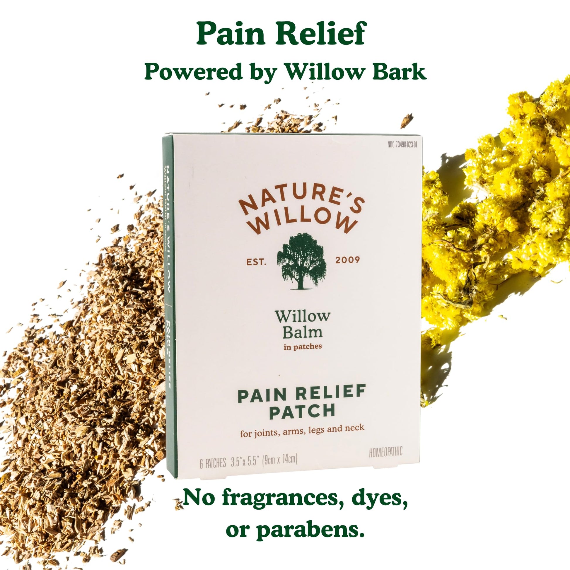 Nature's Willow Natural Pain Relief Patches for Muscles & Joints | Fast-Acting with White Willow Bark | Free from Artificial Fragrances & Dyes | 6 Patches per Pack (3-Pack) Nature's Willow Au supplements