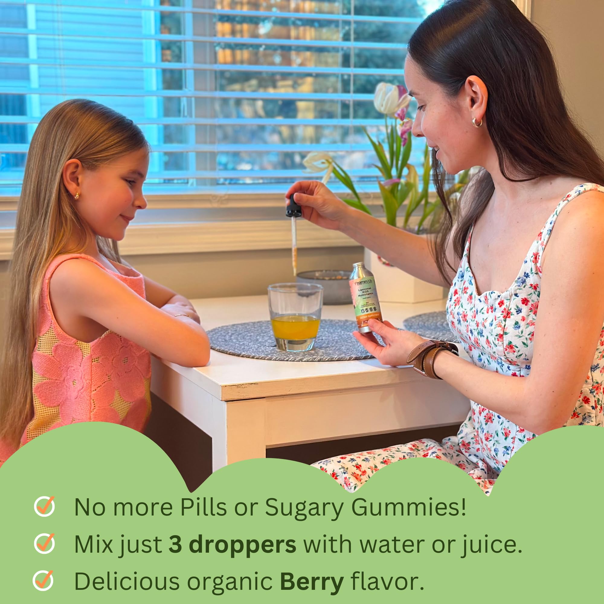 Vitaminally Liposomal Kids Liquid Multivitamin | Non-GMO | Clean | Sugar Free | Gluten Free | Organic Berry Flavors |