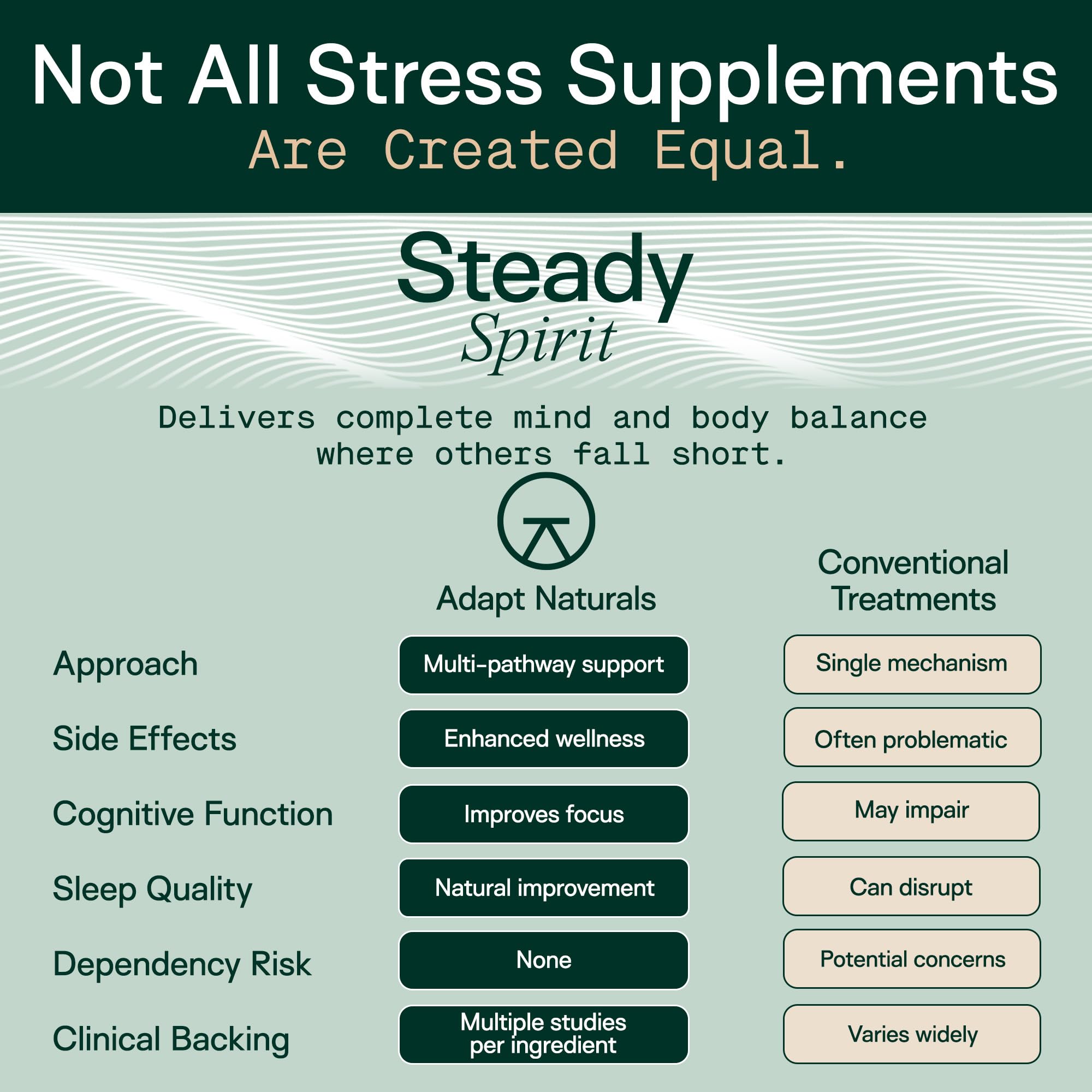 Adapt Naturals Steady Spirit Stress, Anxiety & Mood Support Supplement for Women and Men with Ashwagandha, L-Theanine, Holy Basil, Saffron, and Lemon Balm - Stress Relief Supplement - 30 Day Supply ADAPT NATURALS BY CHRIS KRESSER Au supplements