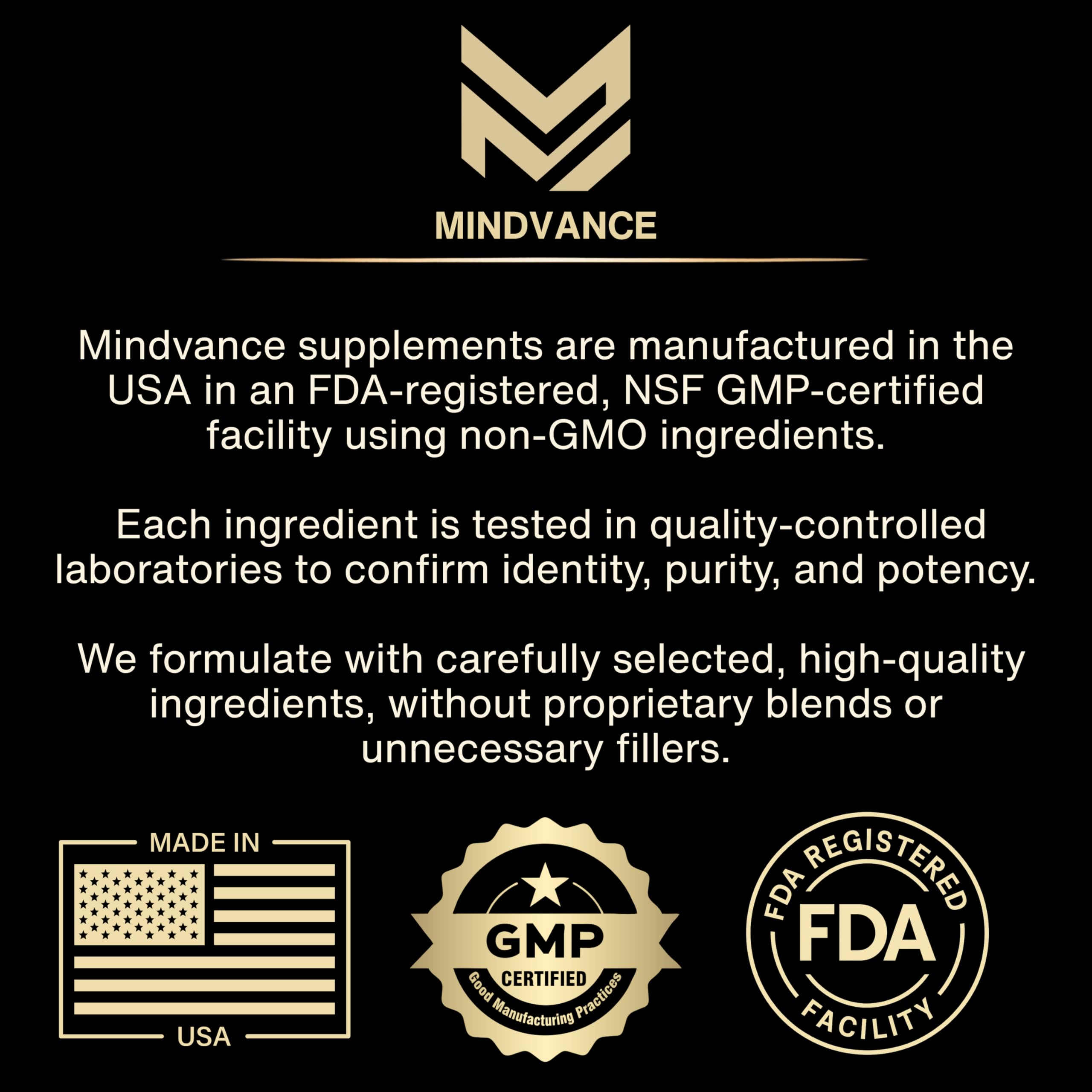 Mindvance Apigenin 100mg with L-Theanine 200mg Supplement Capsules for Sleep Support, Relaxation, Clarity & Calm | Melatonin Free | 60 Vegan Capsules Mindvance Au supplements