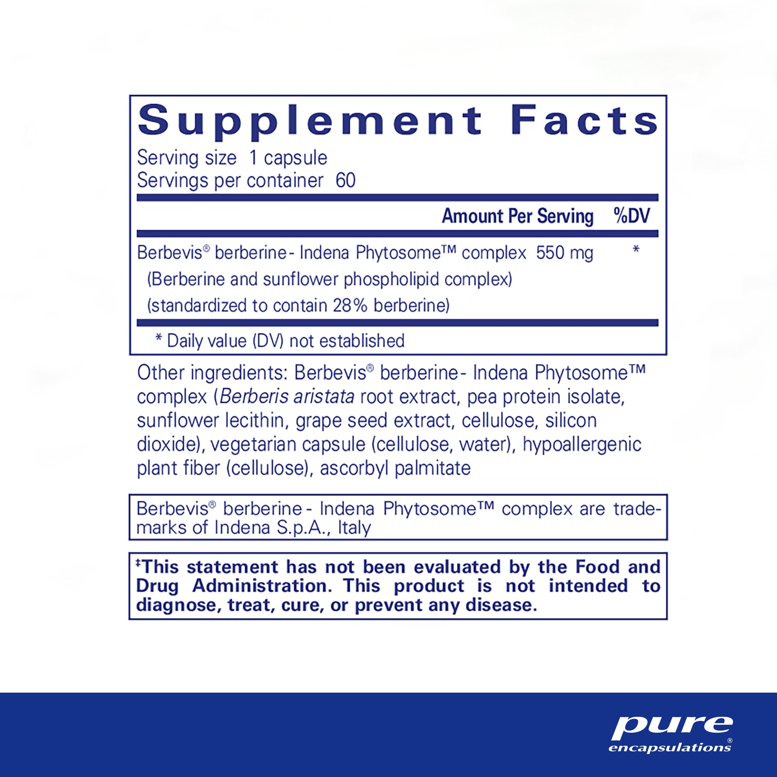 Pure Encapsulations Berberine UltraSorb | Enhanced Absorption Berberine | 60 Capsules Pure Encapsulations Au supplements