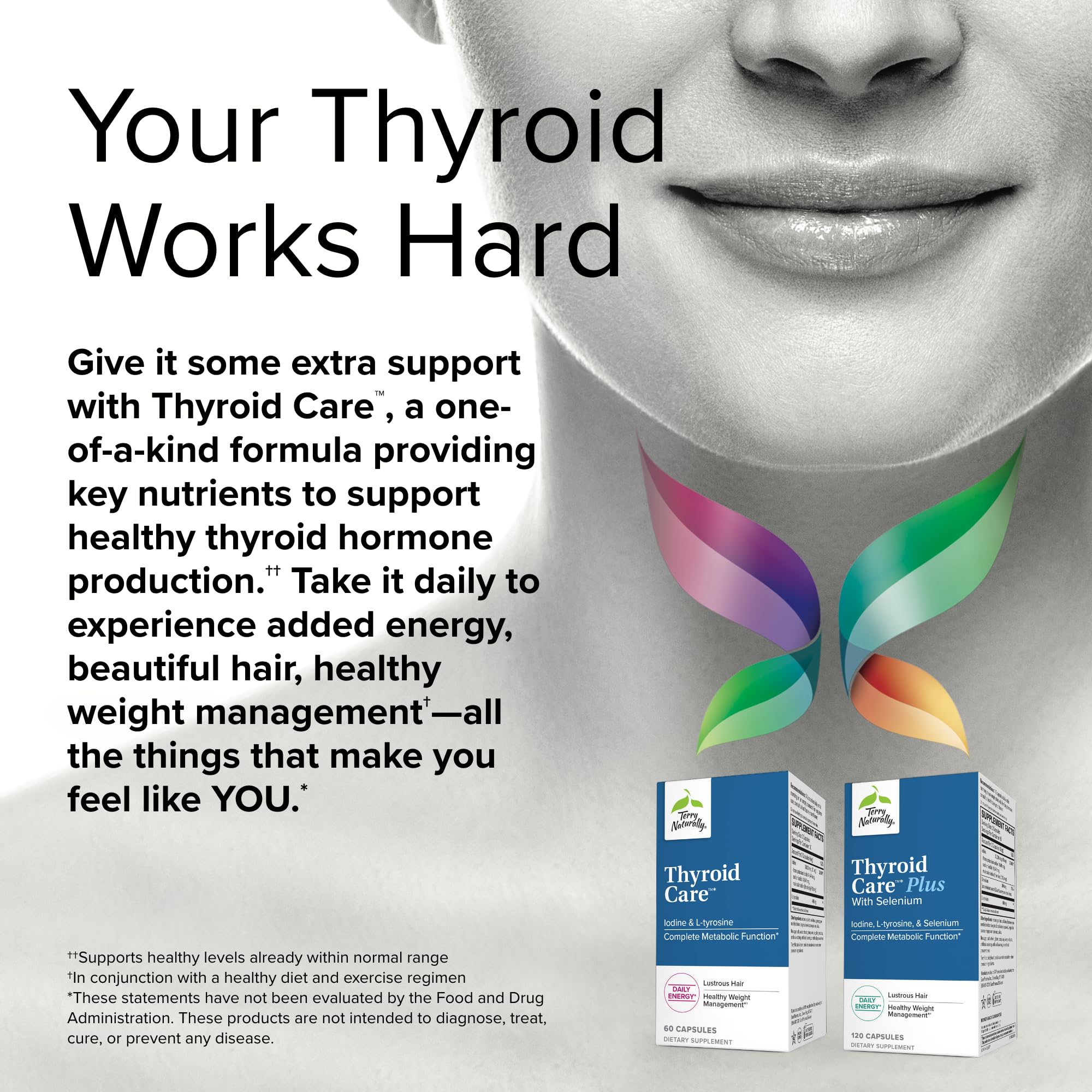 Terry Naturally Thyroid Care - 120 Capsules - Complete Metabolic Function - with Iodine