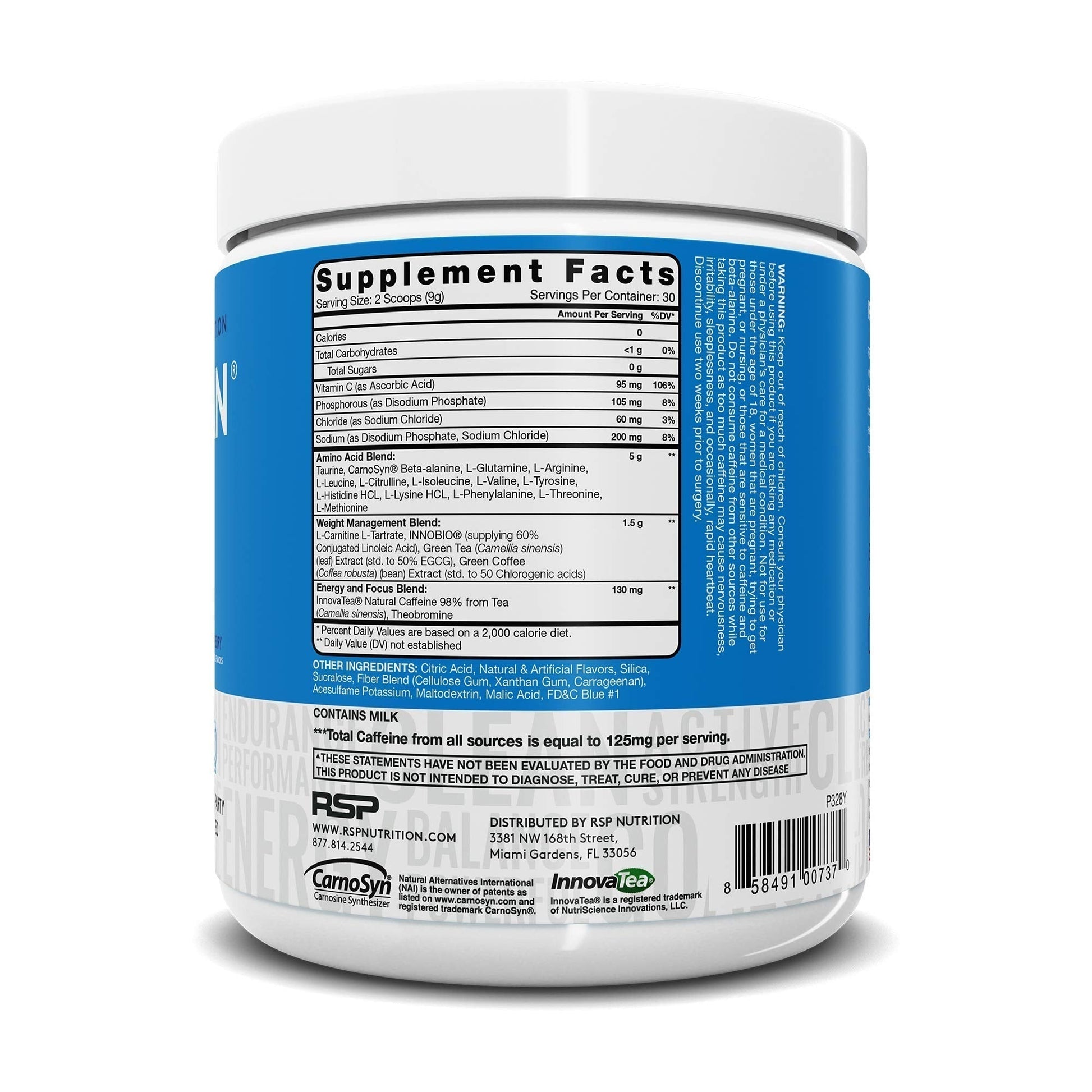 RSP NUTRITION AminoLean Pre Workout Energy (Blue Raspberry 30 Servings) RSP NUTRITION Au supplements