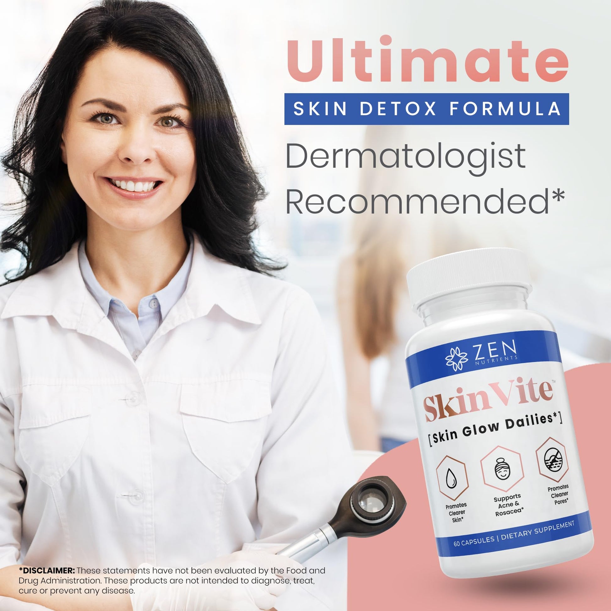 Zen Nutrients SkinVite Natural Skin Supplement for Women, Men & Teens - Hormonal Breakouts & Clear Skin Support Supplement - Detoxifying Vitamin for Acne and Digestion Support Zen Nutrients Au supplements